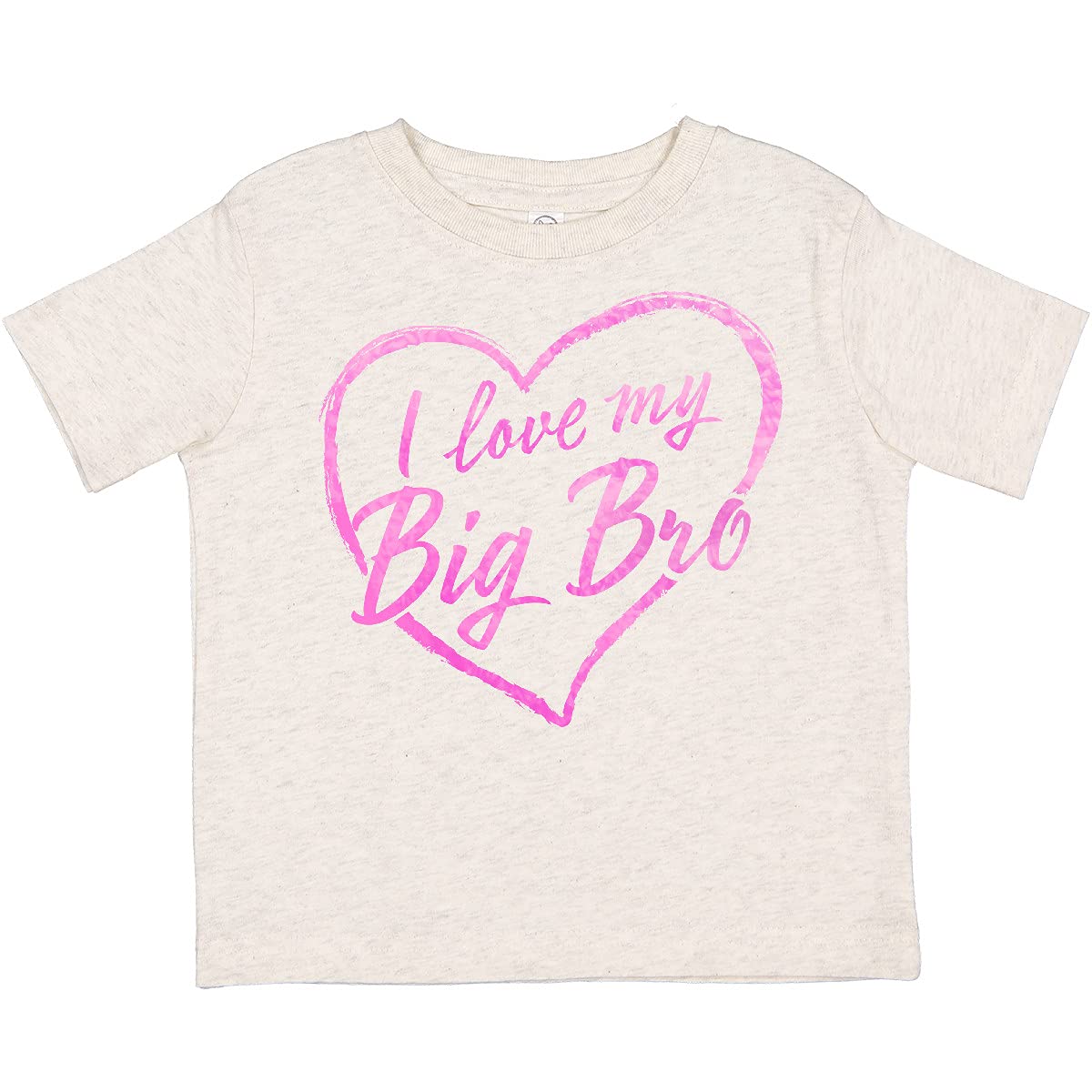 Inktastic I Love My Big Brother Pink Chalk Heart Toddler T-Shirt | Cute Sibling Matching Outfit for Toddlers & Kids | Perfect for Family Photos, Birthdays & Brother Appreciation Gifts