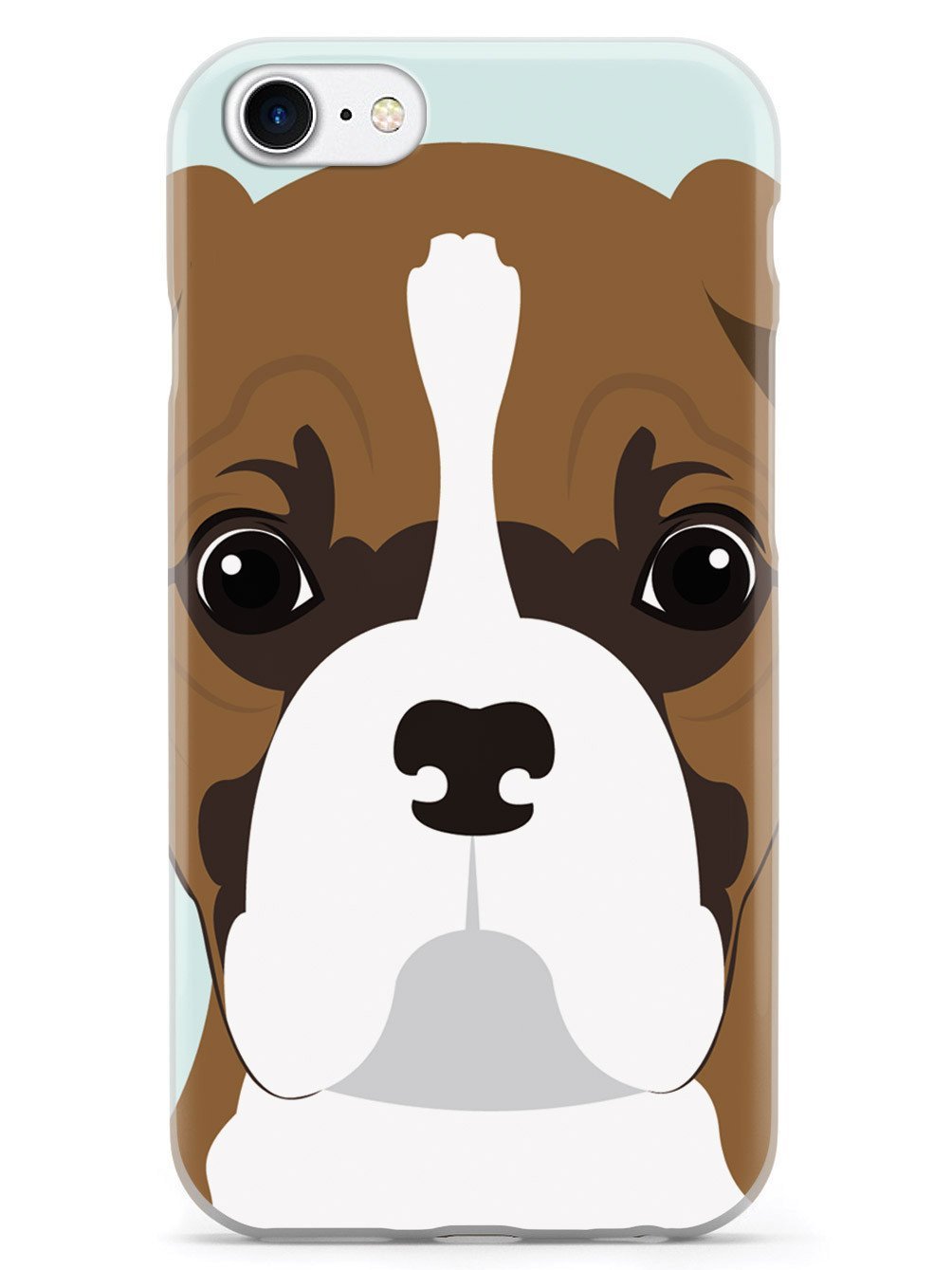**Inspired Cases - iPhone 8 Case with 3D Textured Design - Shockproof & Protective Cover for Apple iPhone 8 - Boxer Dog Face - Perfect for Daily Use, Work & Outdoor Activities**