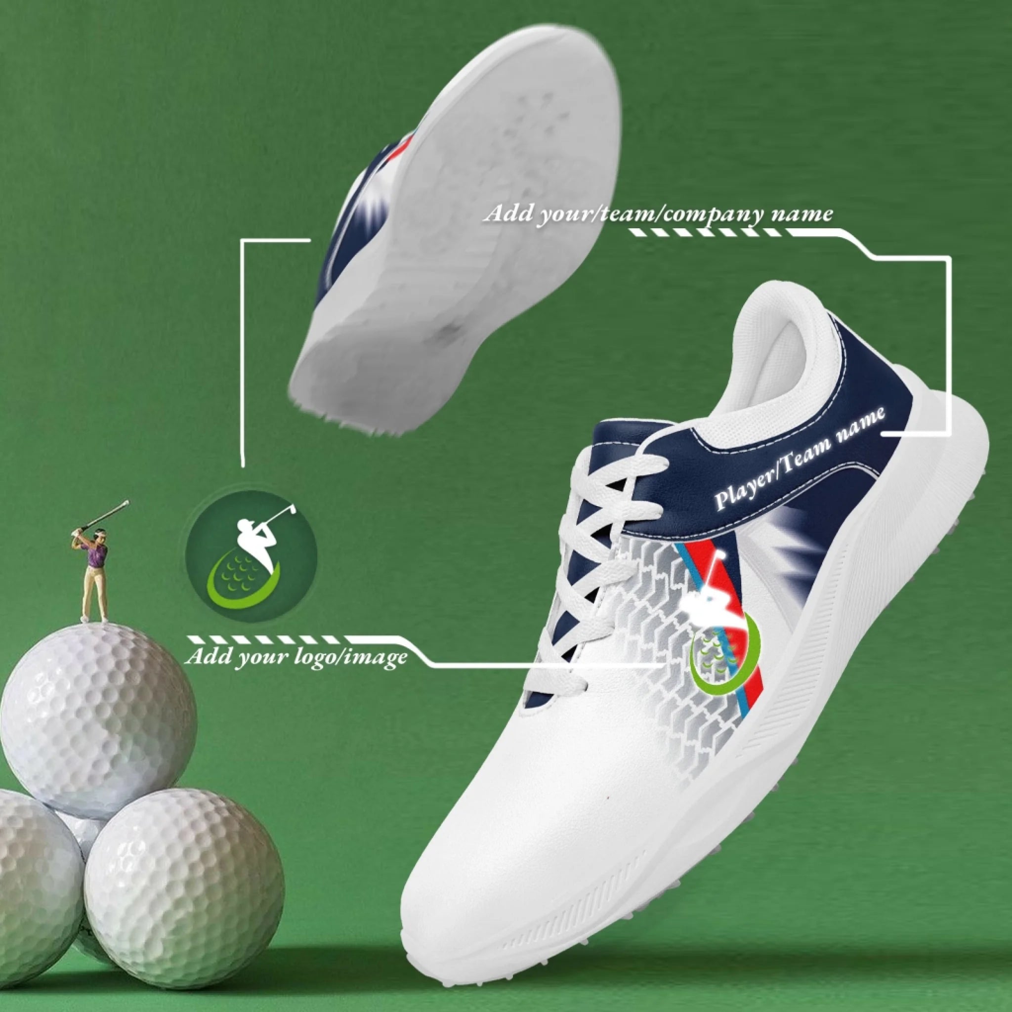 Custom Golf Performance Sneakers for Men & Women - Personalized Durable Athletic Shoes for POD Resellers - Lightweight Comfort Walking & Running Shoes for Golf, Gym, and Casual Wear (FN062 25020099 3)