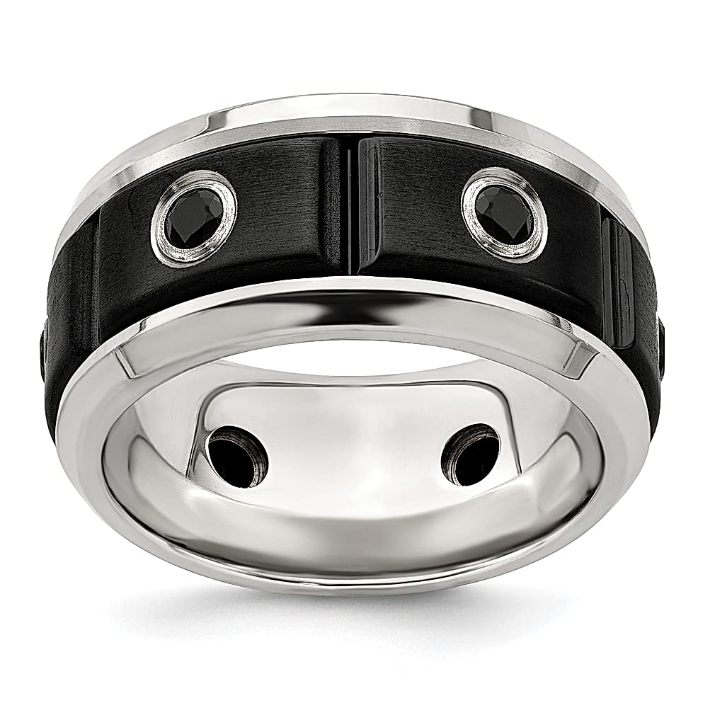 Black Titanium Stainless Steel Spinel Ring for Men - Durable Wedding Band & Fashion Jewelry Gift for Dad, Husband, Boyfriend - Anniversary, Engagement & Special Occasion Ring - Perfect for Everyday Wear, Date Nights & Formal Events