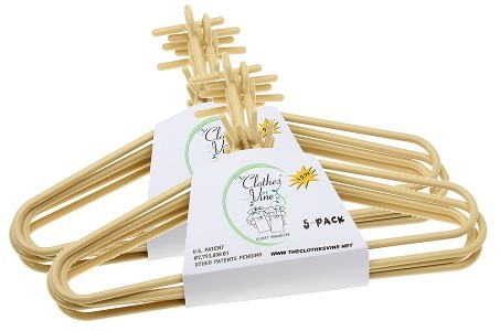 10 Pack Tan Plastic Clothes Hangers - Space Saving Closet Organizers for Shirts, Pants & Dresses - Durable Non-Slip Garment Hangers for Home & Retail Use