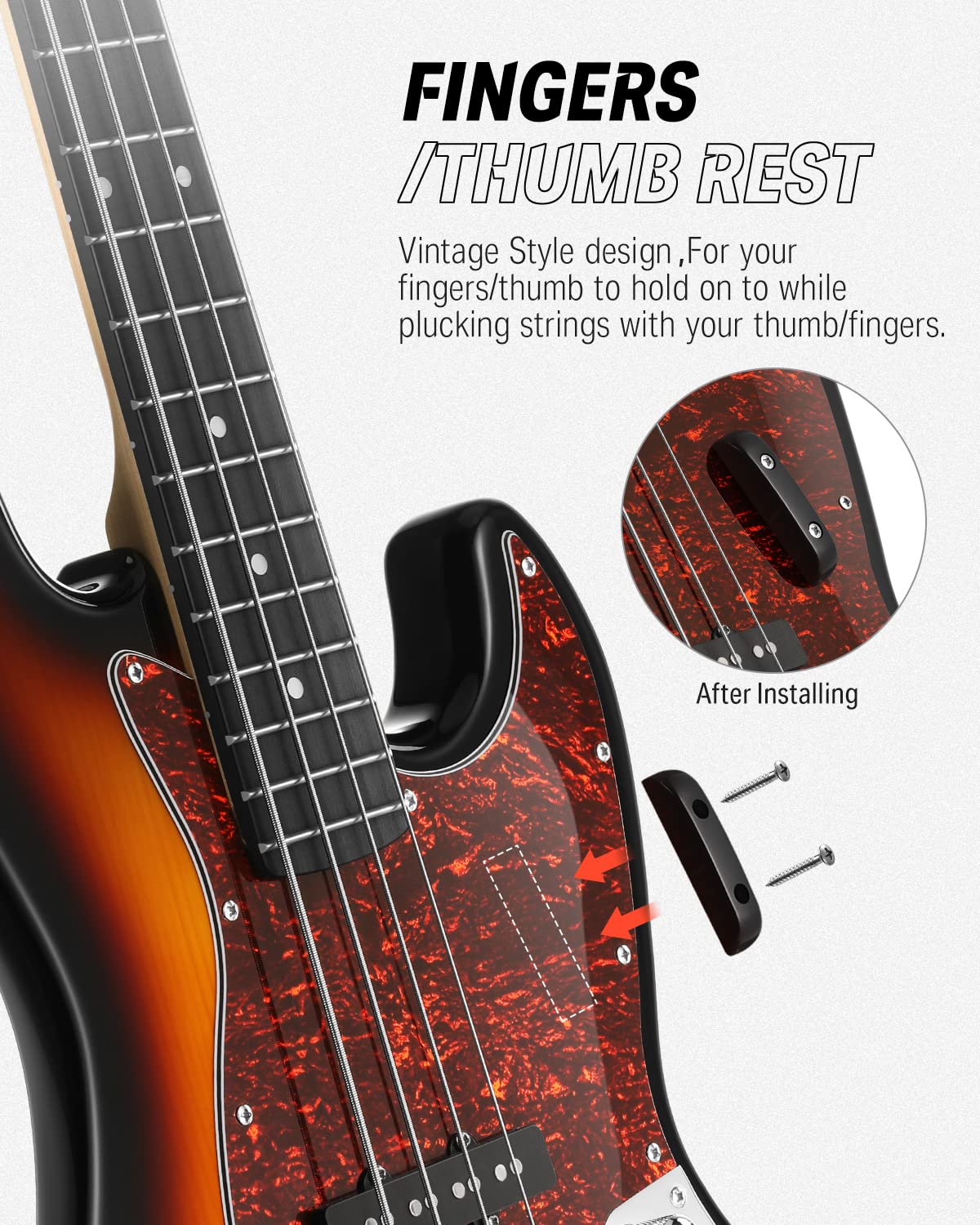 Donner DJB-510 4-String Full Size Electric Bass Guitar Kit for Beginners - Sunburst JB-Style Bass with Gig Bag, Strap, Cable & Free Online Lessons | Perfect for Practice, Recording & Live Performances