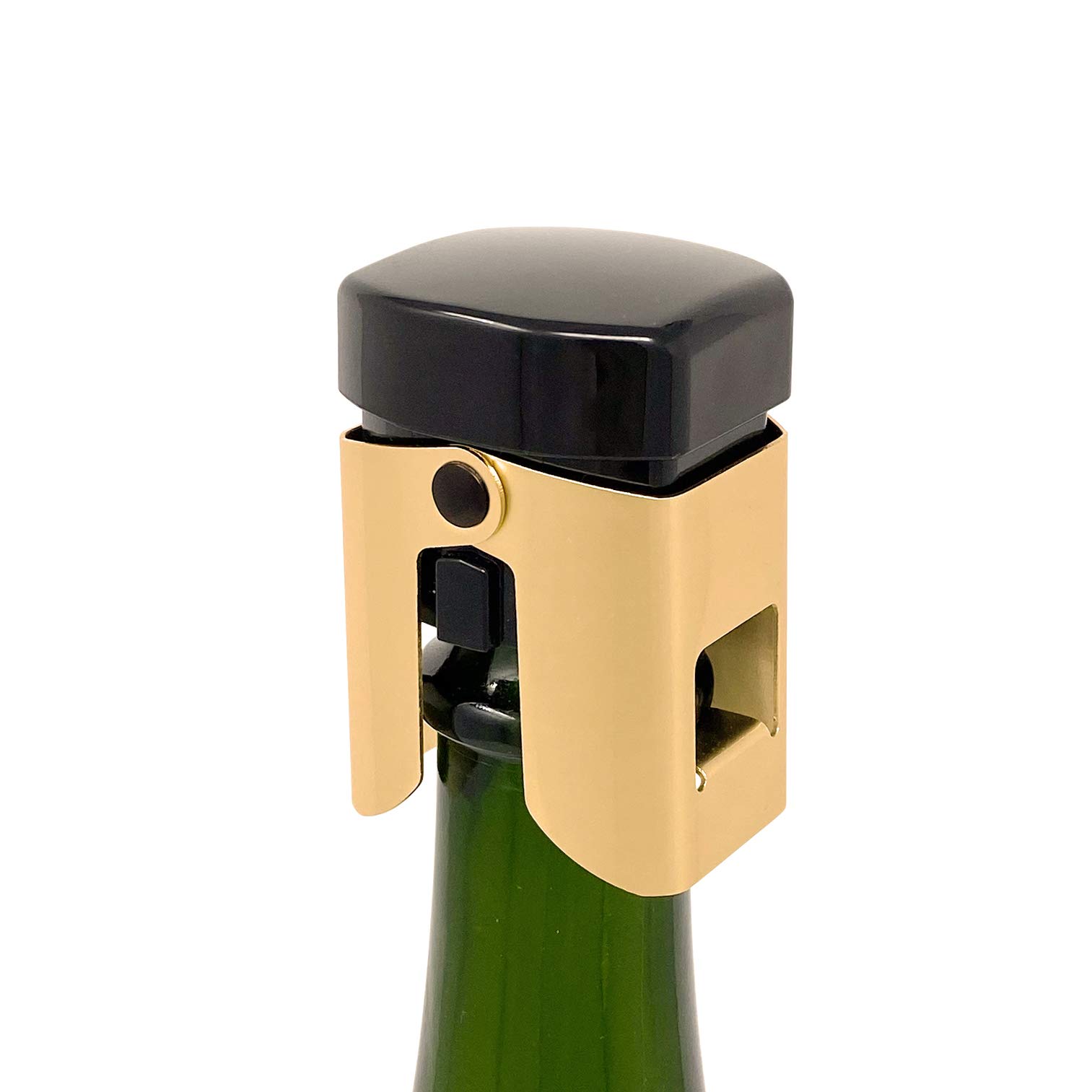 Premium Gold Champagne Stopper - French Designed Bottle Sealer for Cava, Prosecco & Sparkling Wine | Fizz Saver with 13 lbs Pressure Test | Elegant Gold/Black Finish | Perfect for Parties, Weddings & Celebrations