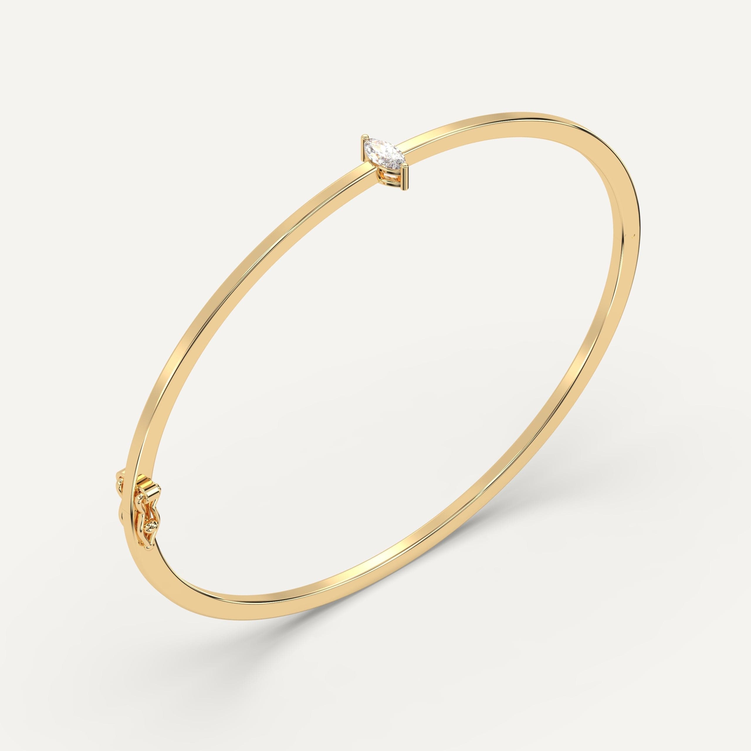 1/4 Carat Marquise Cut Diamond Solitaire Bangle Bracelet for Women - Elegant & Timeless Jewelry for Weddings, Anniversaries, and Special Occasions