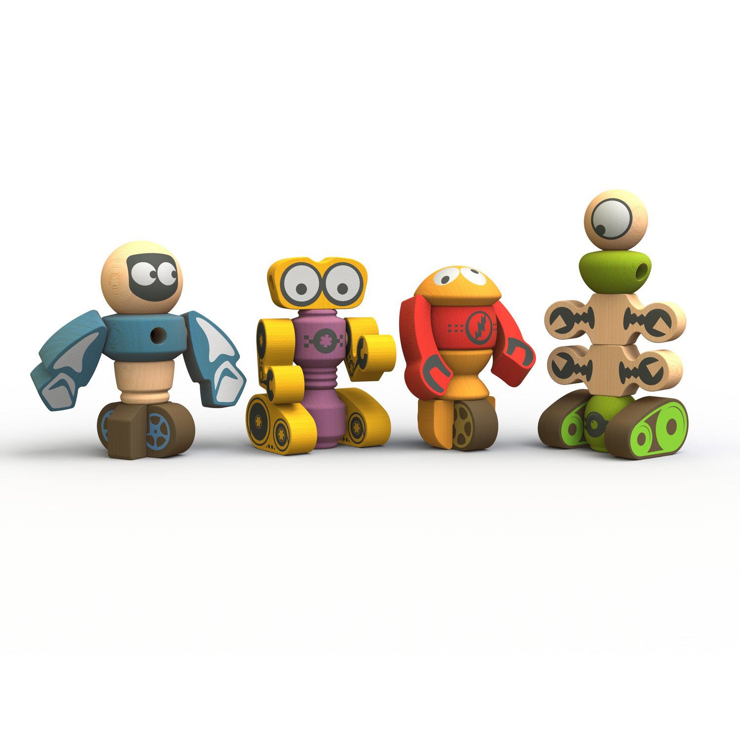 BeginAgain Tinker Totter Robots - Wooden Balancing Toy for Kids Ages 3+, STEM Learning Educational Game for Toddlers - Perfect for Birthday Gifts & Classroom Activities