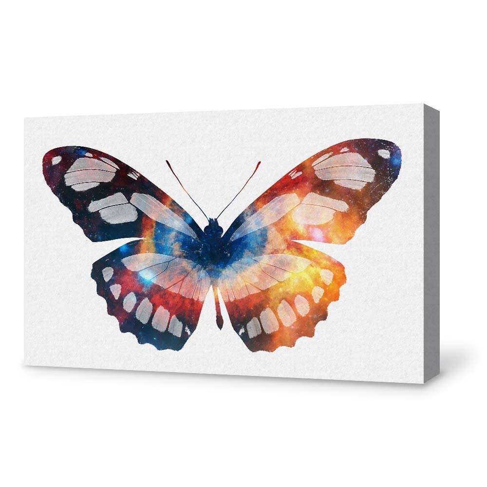 Beautiful Butterfly Giclee Canvas Wall Art - 16x24 Inches Handmade Painting for Bedroom, Living Room, Office & Home Decoration