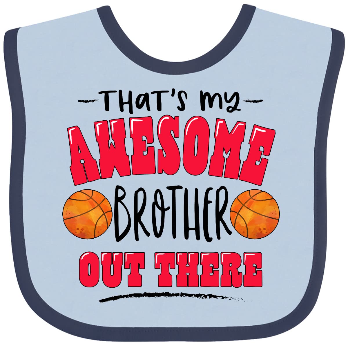 Inktastic Awesome Brother Basketball Baby Bib - Perfect for Sports Fans