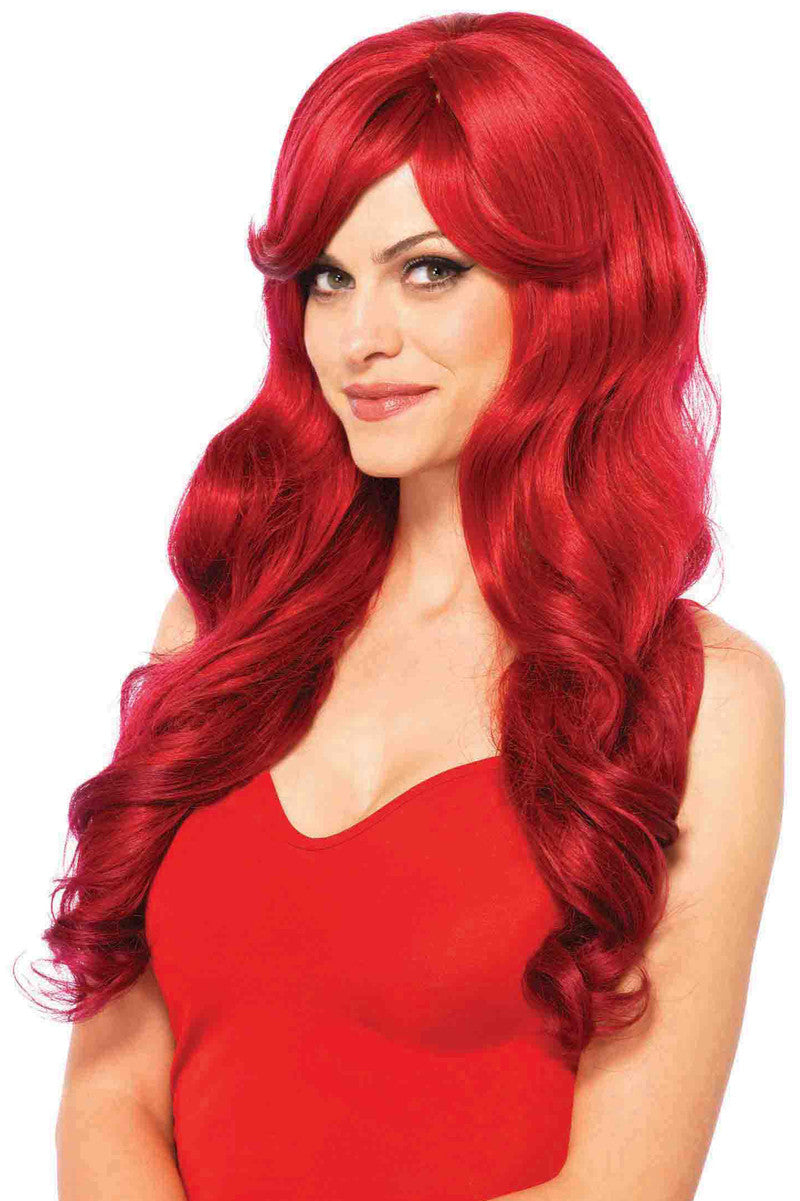 Long Wavy Red Wig for Women - Natural Looking Synthetic Hairpiece for Cosplay, Halloween & Costume Parties - Perfect for Daily Wear & Special Events