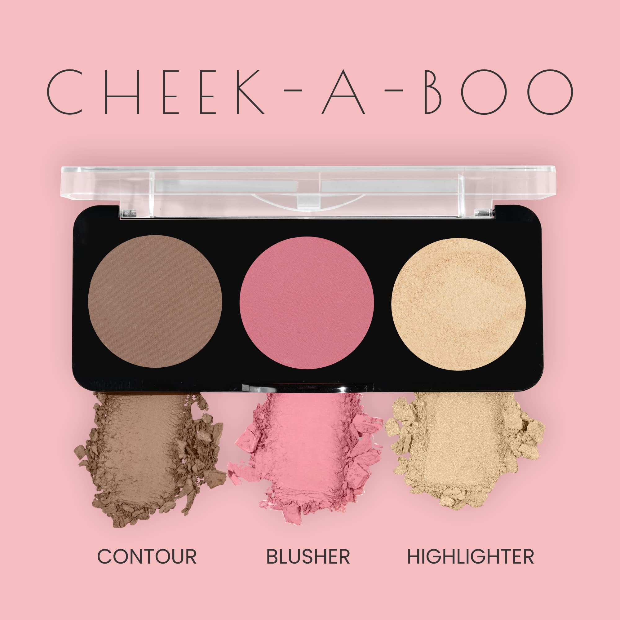 Swiss Beauty Cheek-A-Boo Face Palette - Blusher, Contour & Highlighter | Highly Pigmented, Blendable Makeup | Shade 02, 8g | Perfect for Everyday Glam & Professional Makeup Looks