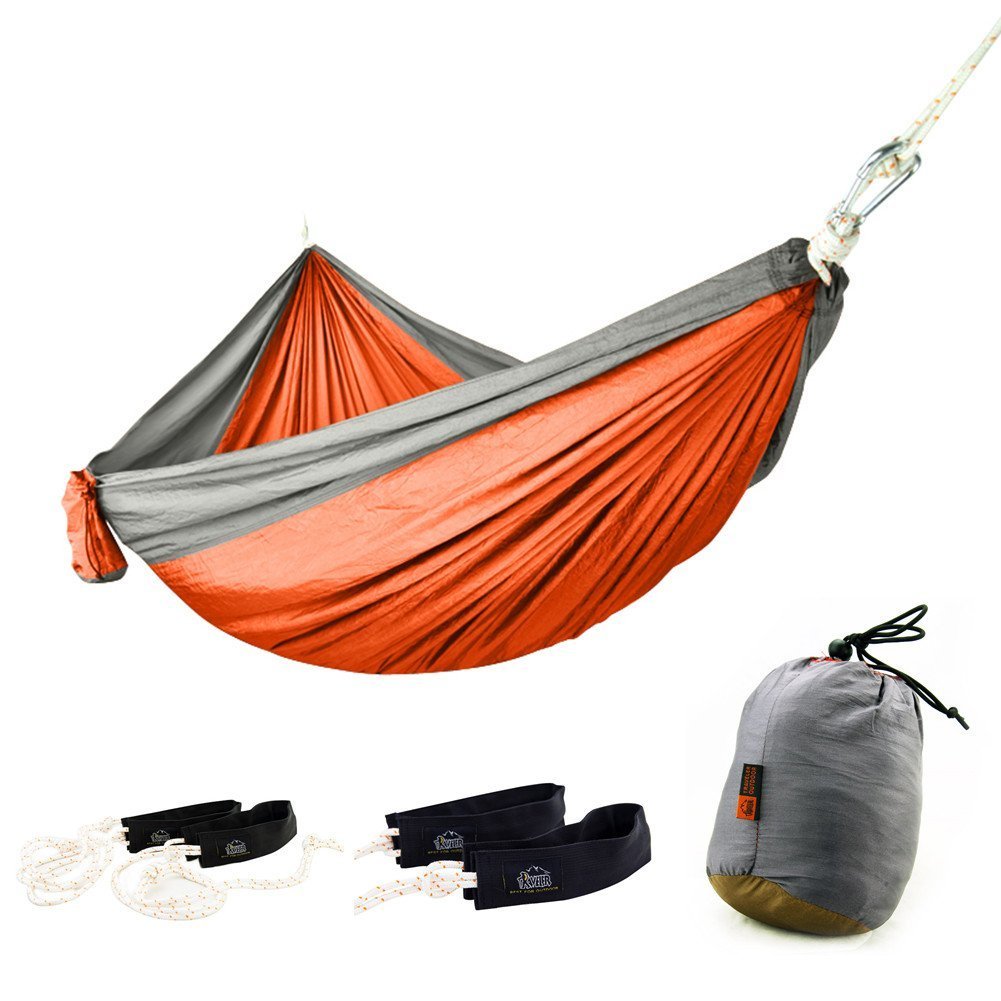 ELEOPTION Portable Double Camping Hammock with Aluminum Carabiners - 118