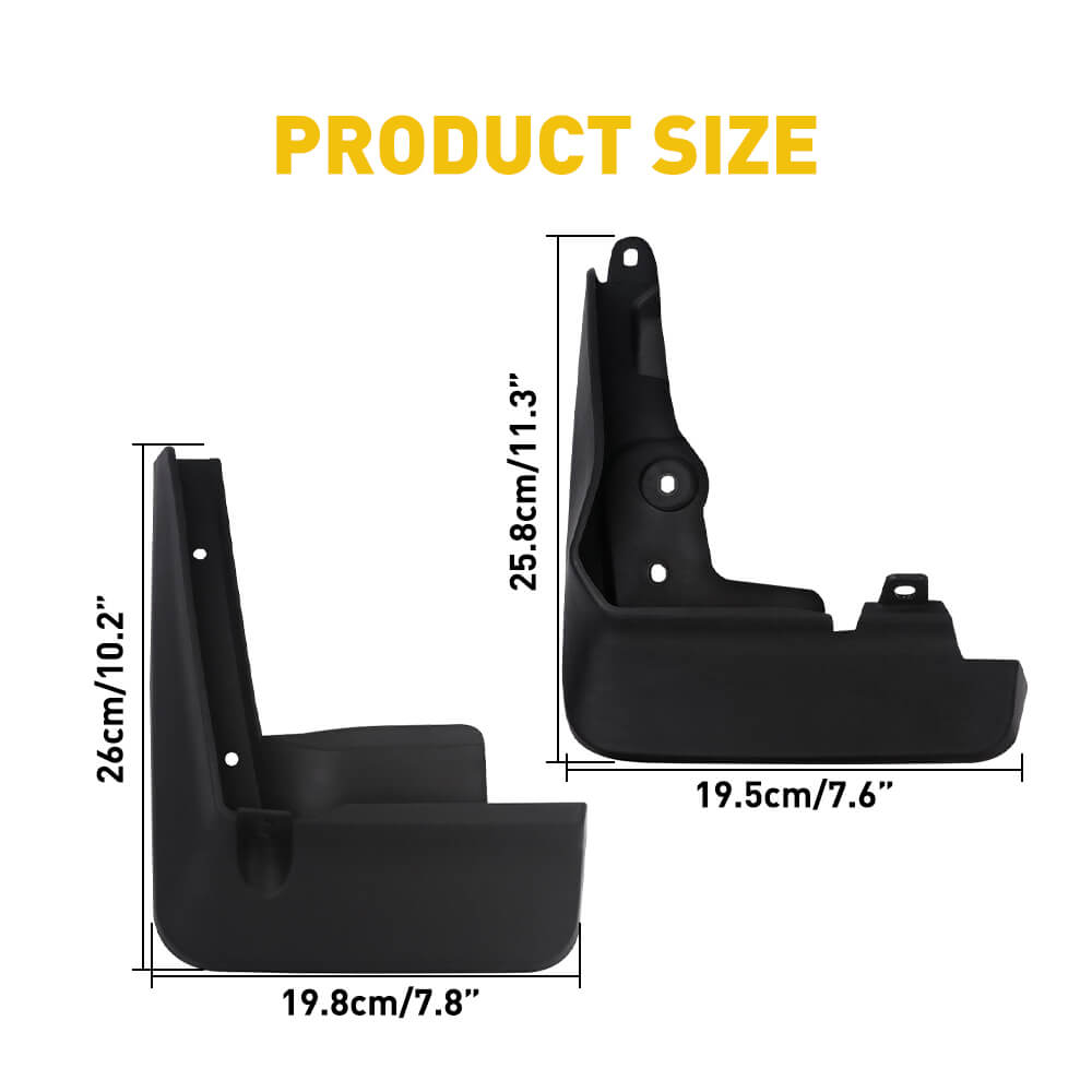 2020-2021 Toyota Corolla Mud Guards Splash Guards - 4 Piece Set for Sedan Models (Excludes Hybrid & Trek) - Perfect for All-Weather Protection & Off-Road Driving
