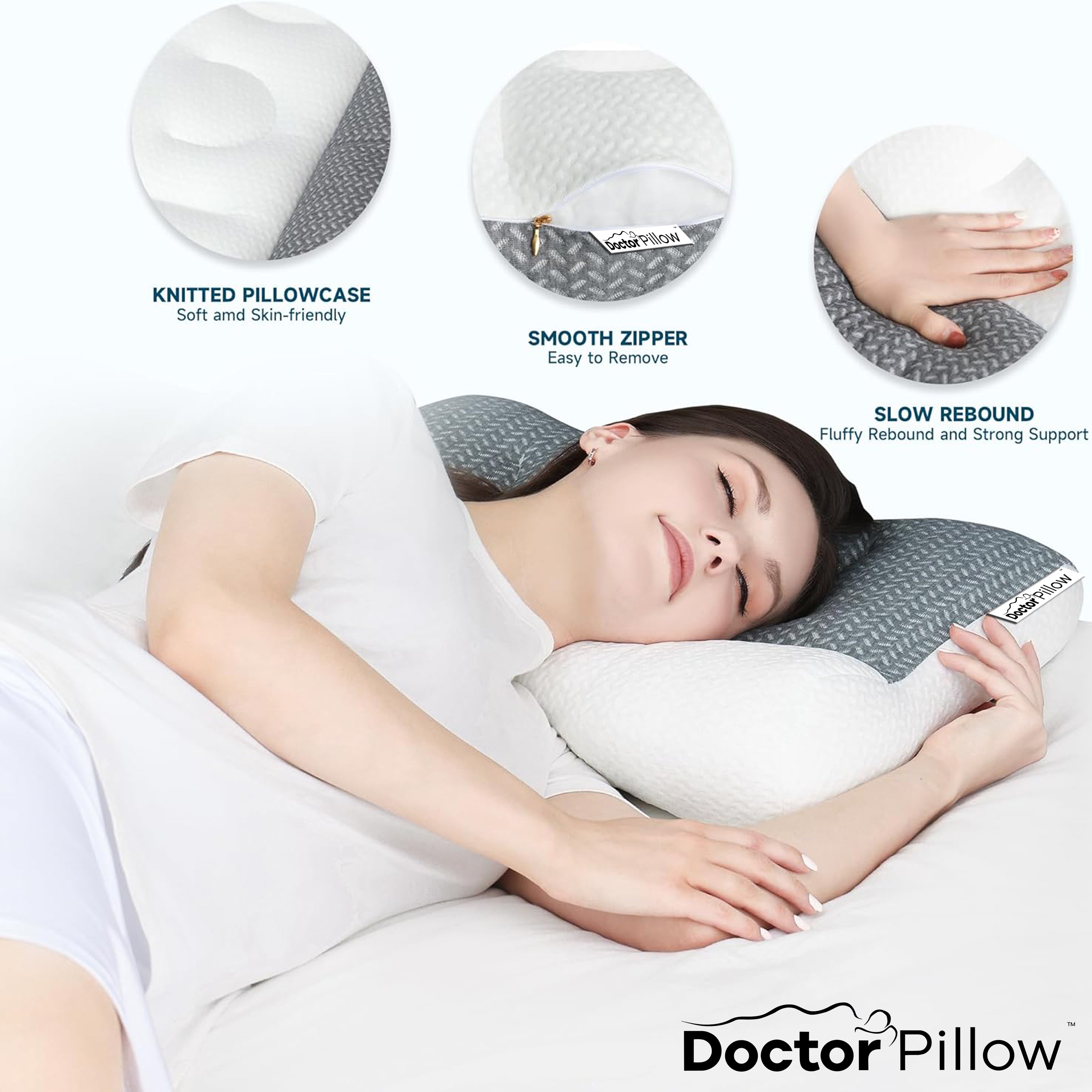 DR PILLOW PAIN AWAY Neck Traction Pillow - Ergonomic Invisible Spring Support for Neck Pain Relief | Perfect for Sleeping, Travel & Office Use