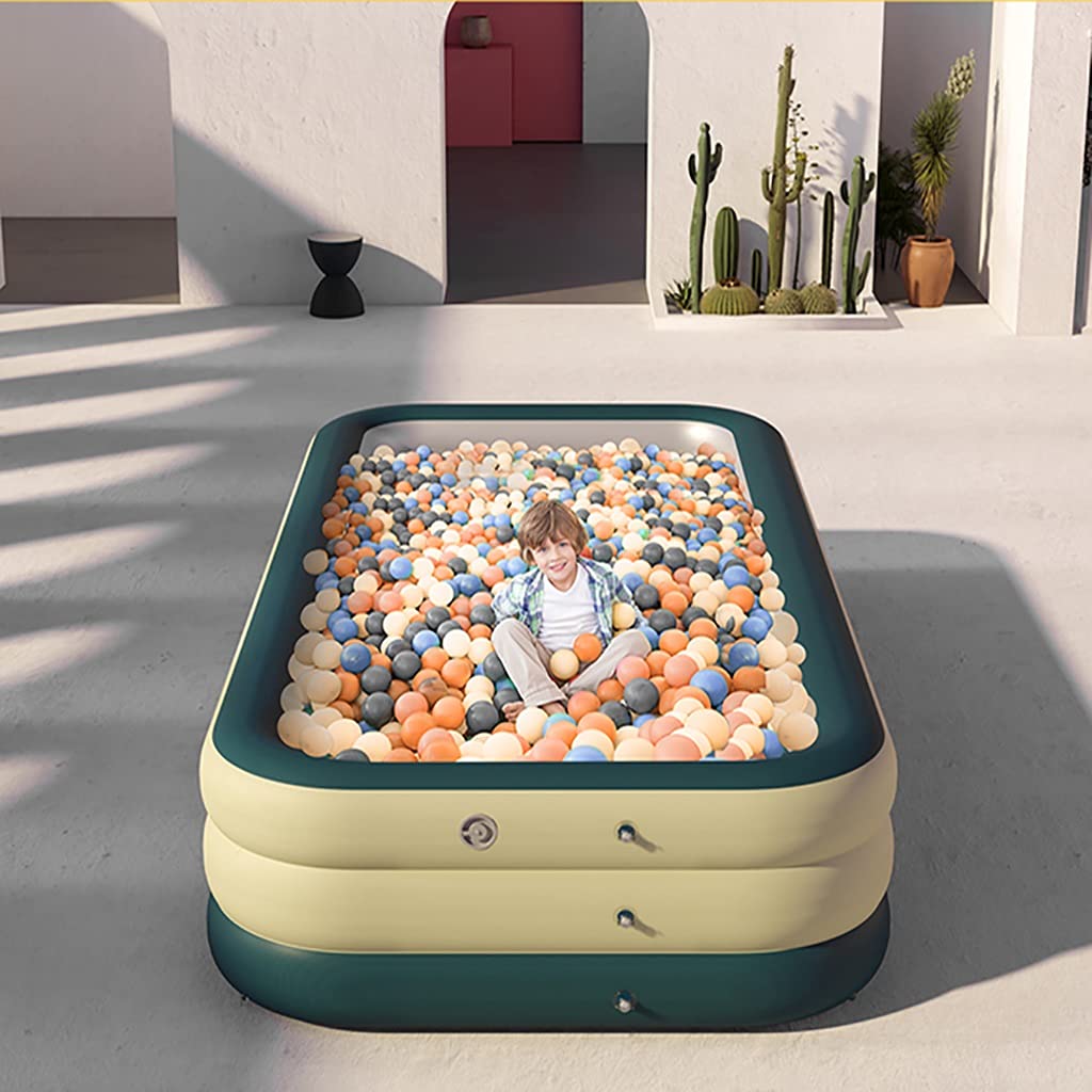 **Inflatable Swimming Pool with Free Pump - Family Size Kiddie Pool for Kids, Toddlers & Adults (Ages 3+) - Outdoor, Backyard, Garden Use - Perfect for Summer Fun & Relaxation**