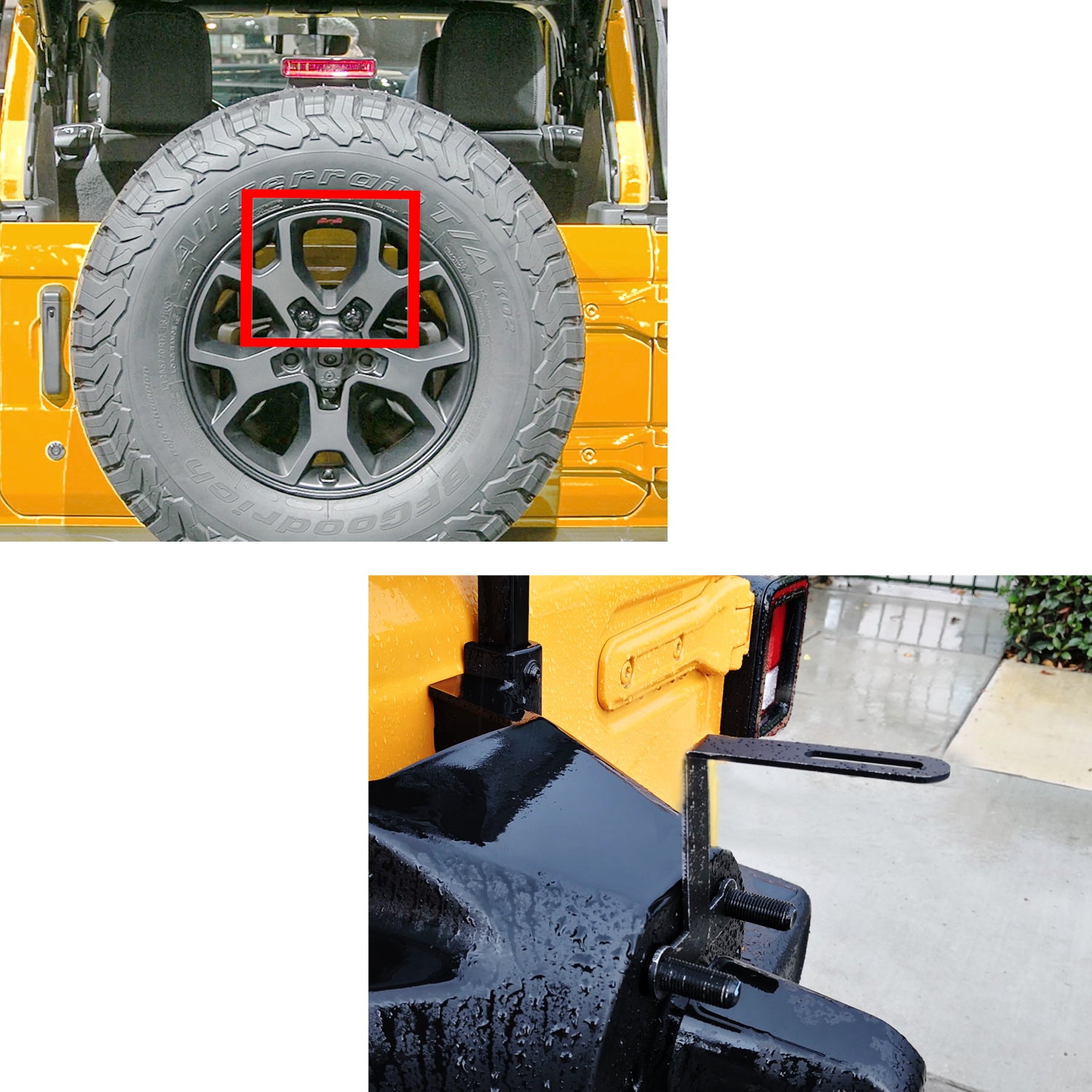 3rd Brake Light Relocation Bracket for 2018+ Jeep Wrangler JL - Heavy Duty Spare Tire Mounting Kit for Off-Road & Adventure Use