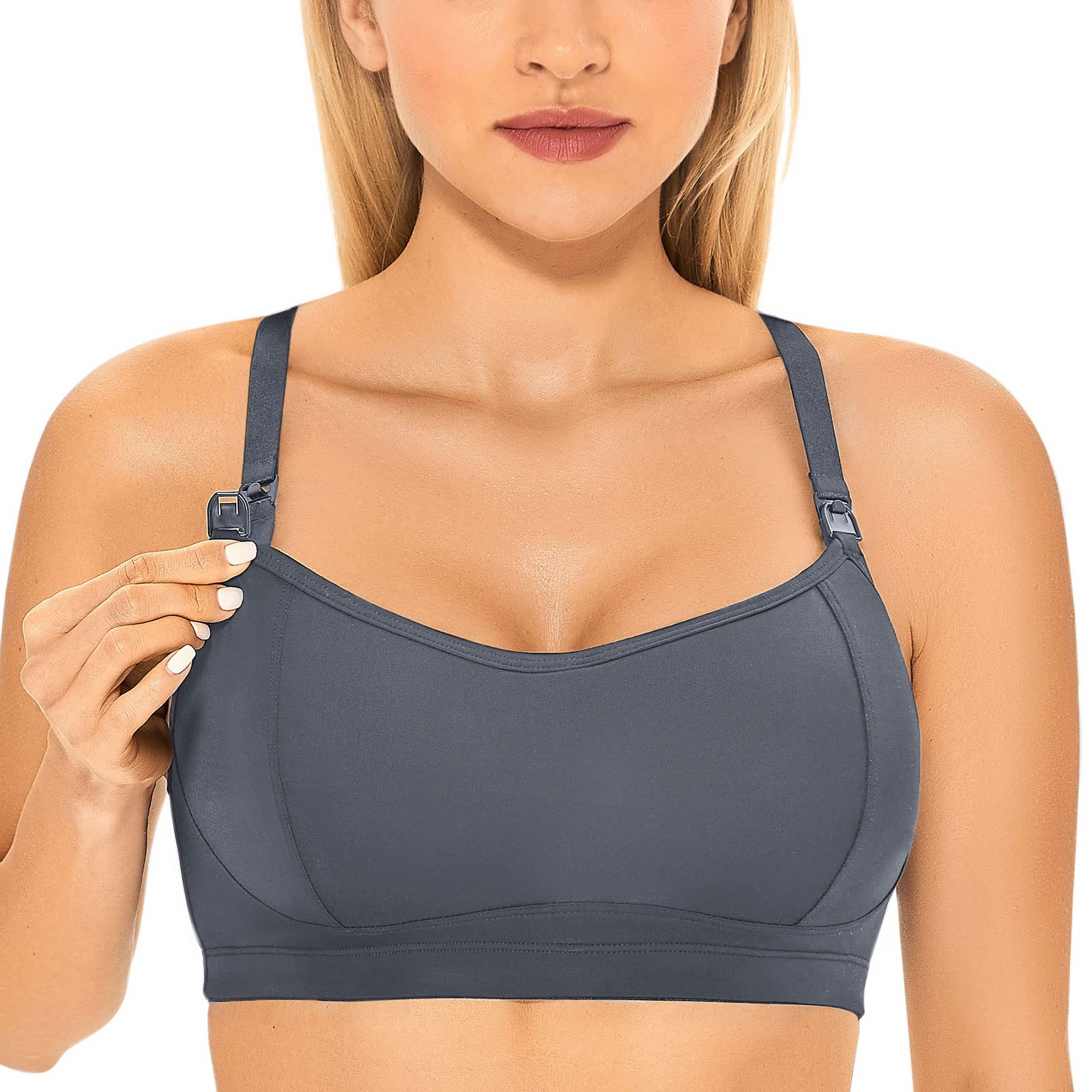 Gratlin Women's Wireless Nursing Sports Bra - Racerback Maternity Bra with Padded Support for Breastfeeding | Comfortable for Yoga, Gym & Daily Wear