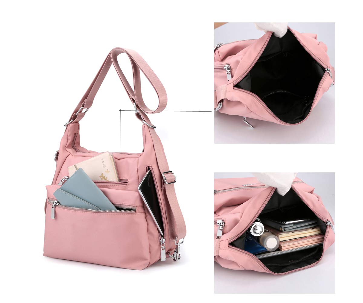 YANAIER Women's Convertible Shoulder Bag - Water Repellent Nylon Tote Handbag & Backpack - Multifunctional Purse for Work, Travel & Daily Use