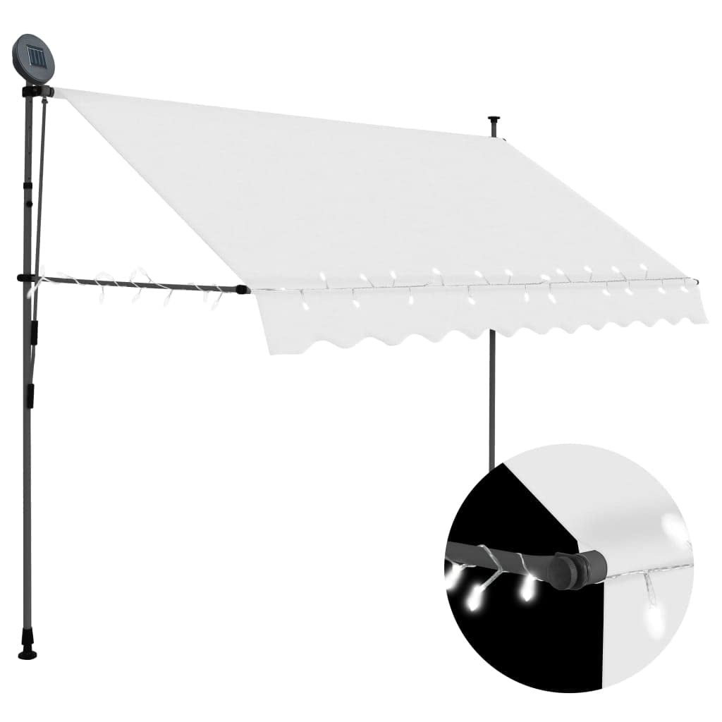 Retractable Patio Awning with LED Lights - 118.1