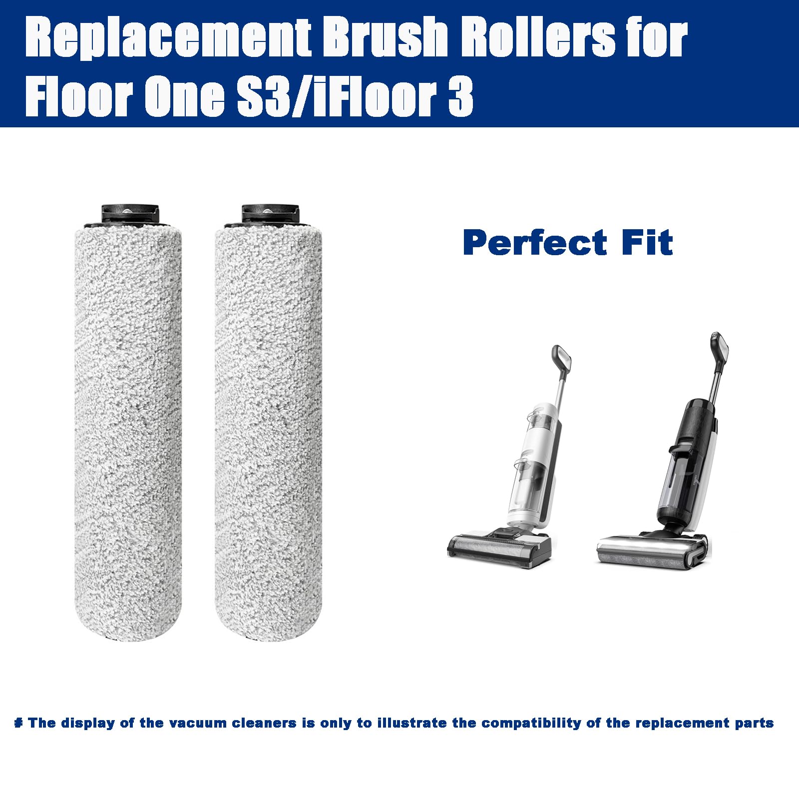 Tineco Floor ONE S3/iFloor 3 Breeze Replacement Brush Rollers - Compatible with Cordless Wet Dry Vacuum Cleaner - Perfect for Hardwood, Tile & Laminate Floors Cleaning