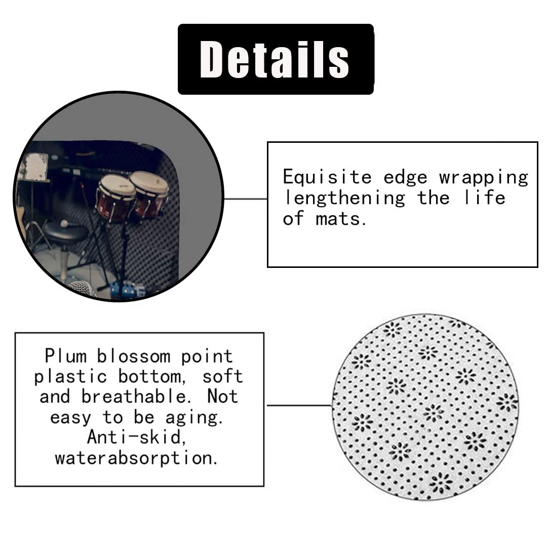 OLEBETY 4-Piece Pop Music Shower Curtain Set with Electric Guitar, Drums & Microphone Design - Waterproof Fabric Bathroom Decor for Band Theme - Includes Non-Slip Bath Mat - Perfect for Music Lovers' Bathroom & Teen Room Decor