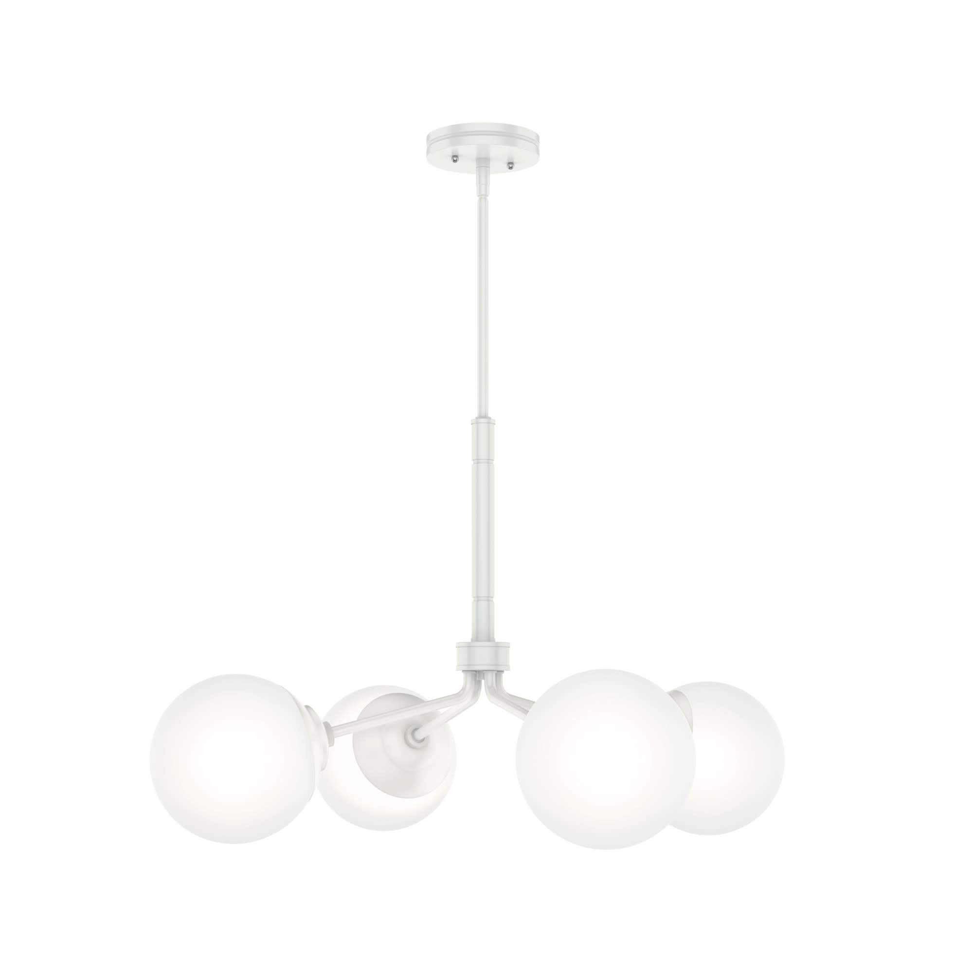 Hunter Fan Company 19017 Hepburn 5-Light Chandelier in Matte White Finish - Elegant Ceiling Lighting Fixture for Dining Room, Living Room & Bedroom