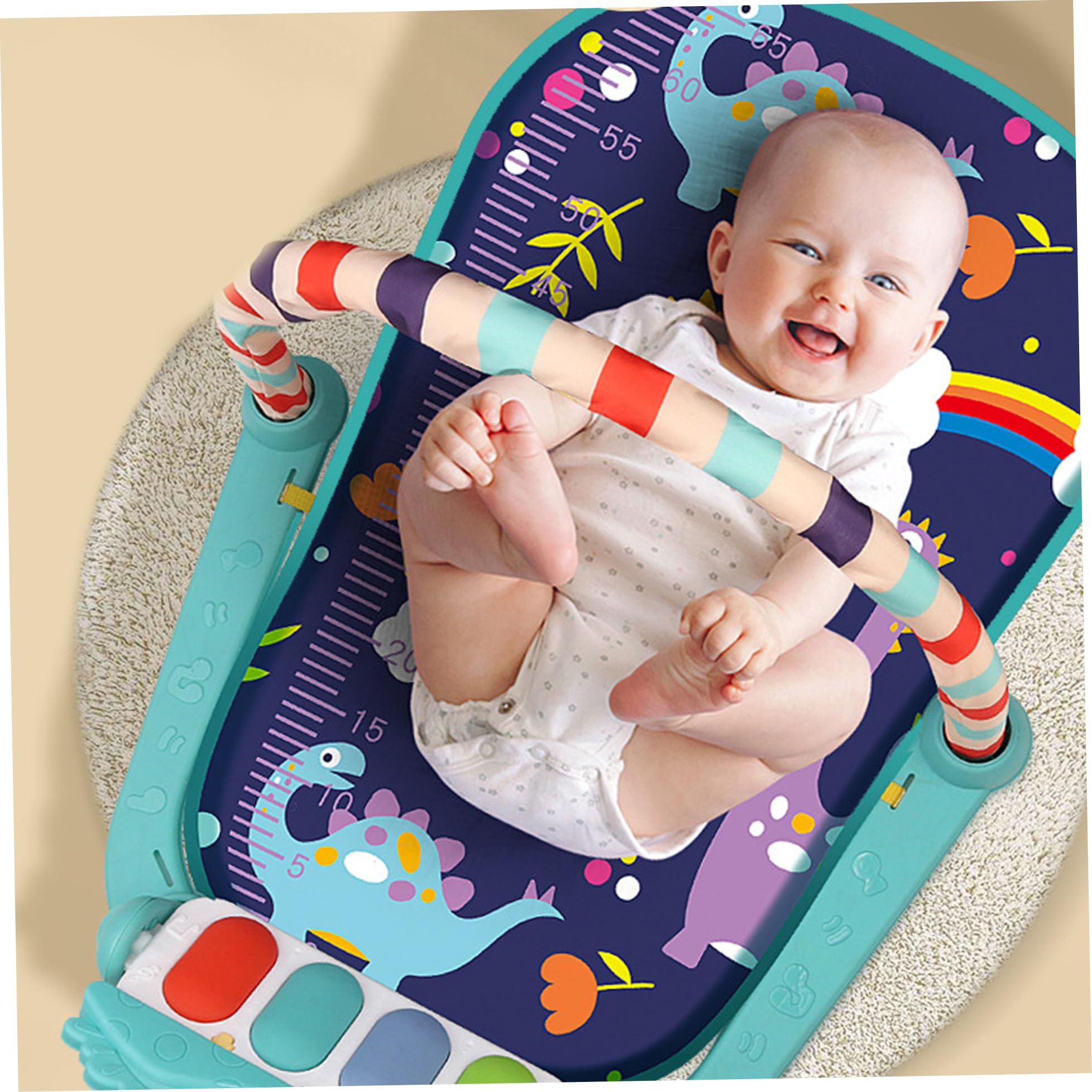 Soft Baby Play Mat with Music & Lights - Detachable Baby Gym for 0-36 Months | Early Educational Floor Mat with Rattles & Toys | Perfect Gift for Newborns & Toddlers | Great for Tummy Time, Crawling & Sensory Development