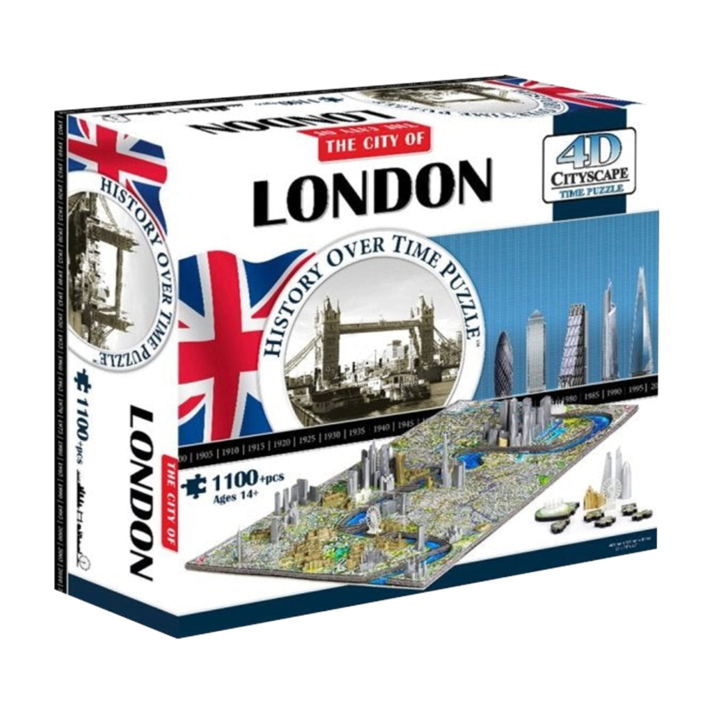 4D Cityscape Time Puzzle - London, England 1230 Piece 3D Puzzle | Historical Landmark Building Model Kit for Adults & Teens | Perfect for Home Decor, Educational Gift & Puzzle Enthusiasts