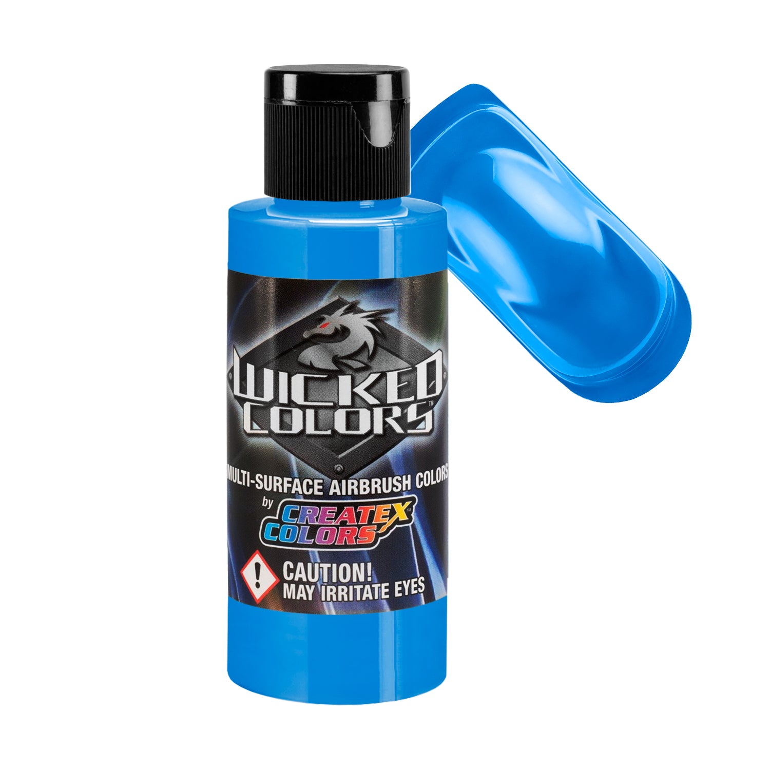 Premium Blue Wicked Fluorescent Airbrush Paint - 2 oz Bottle for Custom Art, Automotive & T-Shirt Designs - High Pigment Professional Grade Paint for Artists & Hobbyists