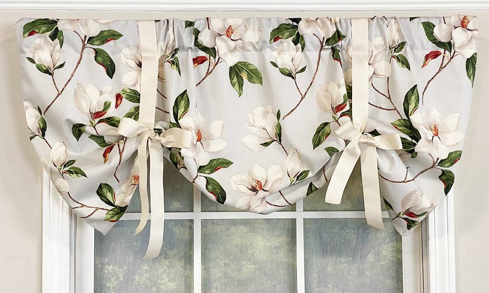 Magnolia Tie Up Valance - Elegant Window Treatment for Living Room & Bedroom - Soft Linen Fabric Curtain Valance with Tie-Up Design - Perfect for Home Decor & Interior Styling