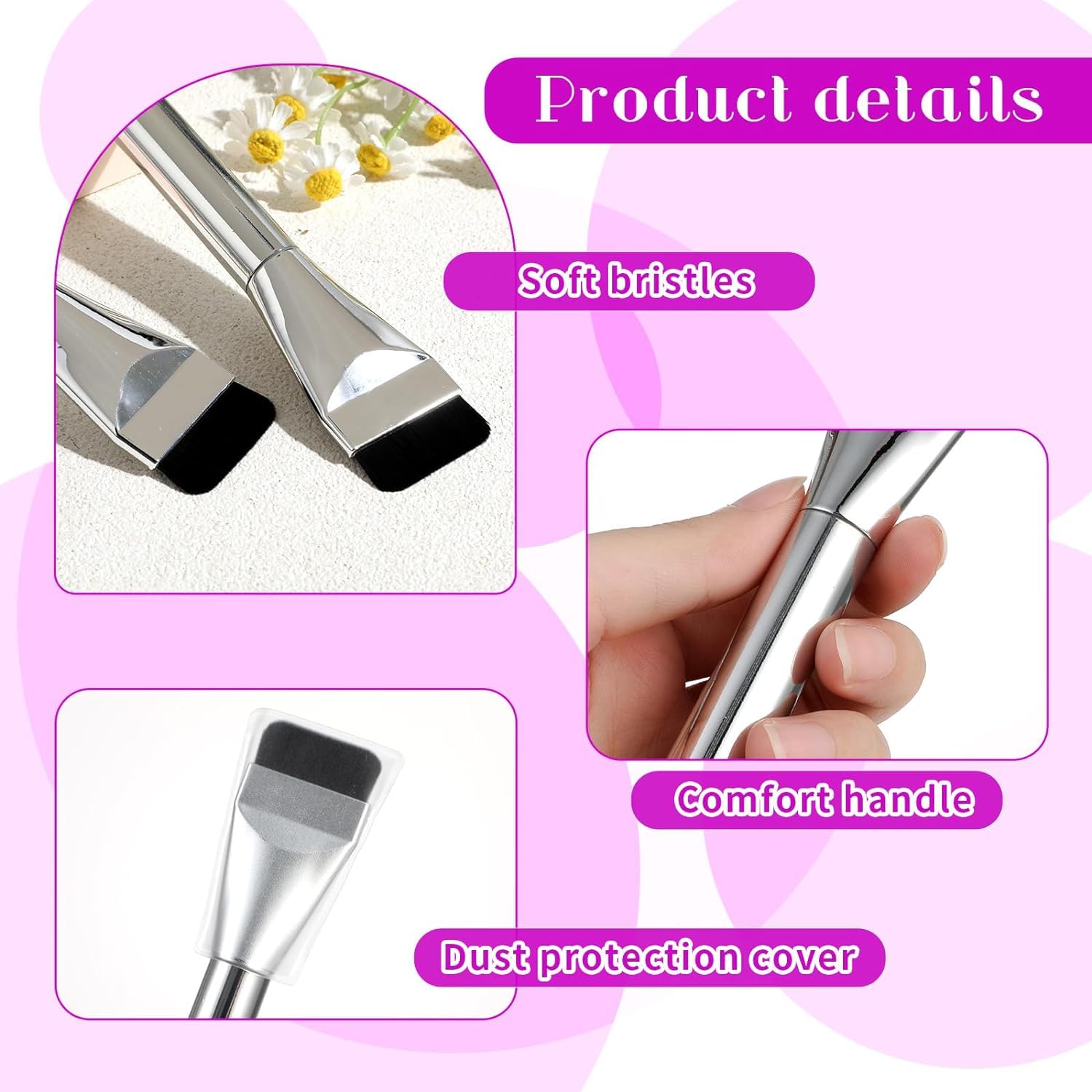 BH STUDIO PRO Flat Head Foundation Brush - Professional Liquid & Cream Foundation Concealer Makeup Brush for Flawless Application (1-Piece) | Perfect for Everyday Makeup & Professional Makeup Artists