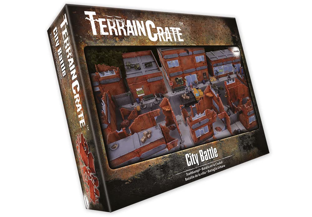 Mantic Entertainment Terrain Crate: City Battle - Premium Wargaming Terrain Set for Tabletop RPG & Miniature Battles - Perfect for Dungeons & Dragons, Warhammer, and Fantasy Wargaming Scenes