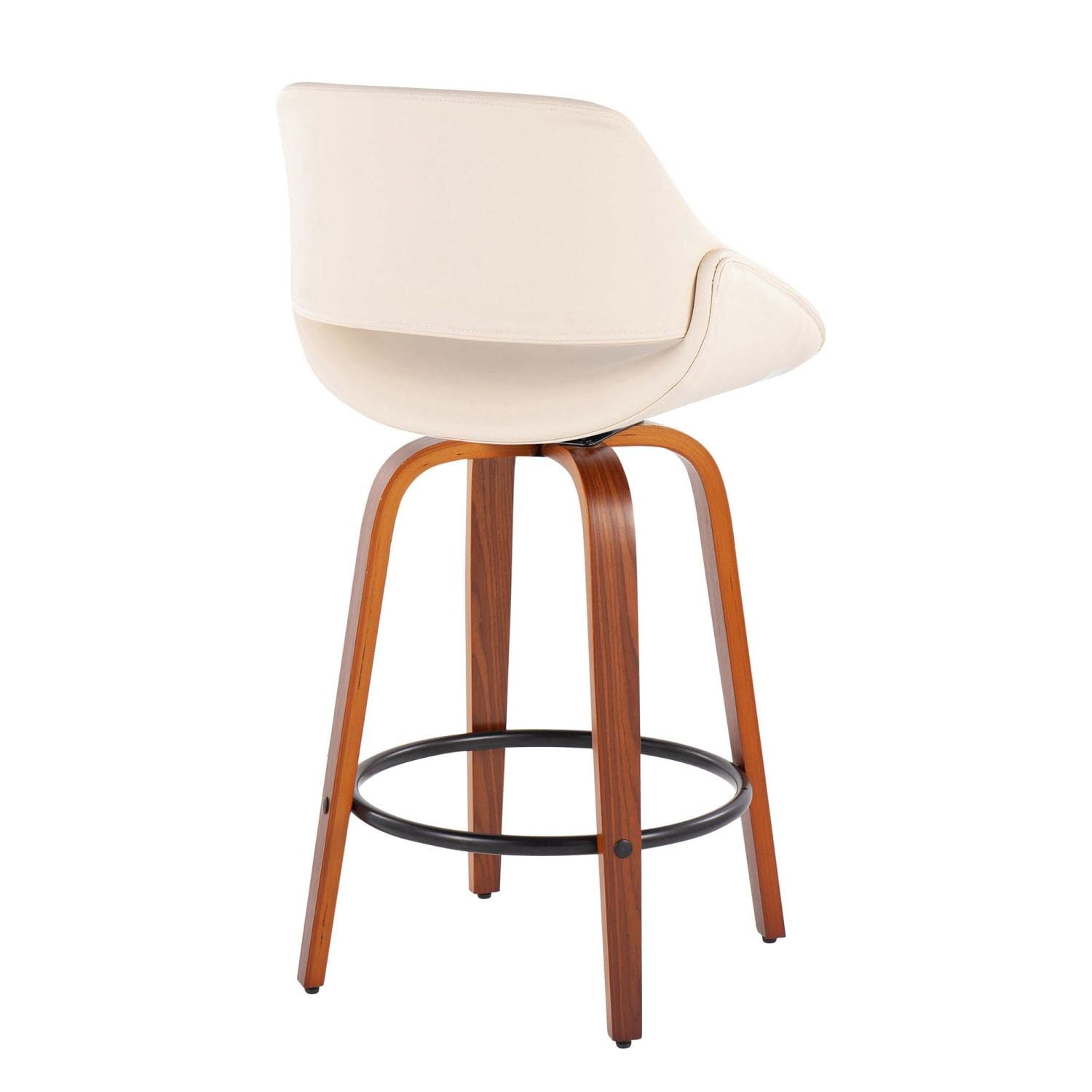LumiSource Walnut Wood Counter Stools Set of 2 - 24