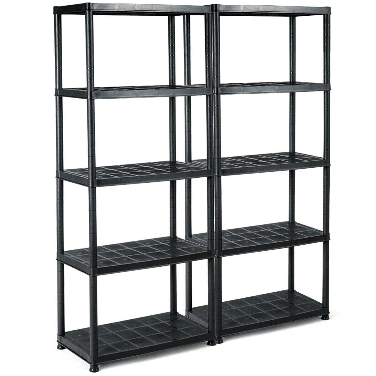 2-Pack 5-Tier Wall Mounted Storage Shelves - Space Saving Organizer for Bedroom, Office, Bathroom | Bookshelf, Home Decor, Closet Organization (White) - Perfect for Small Spaces & Compact Storage Solutions
