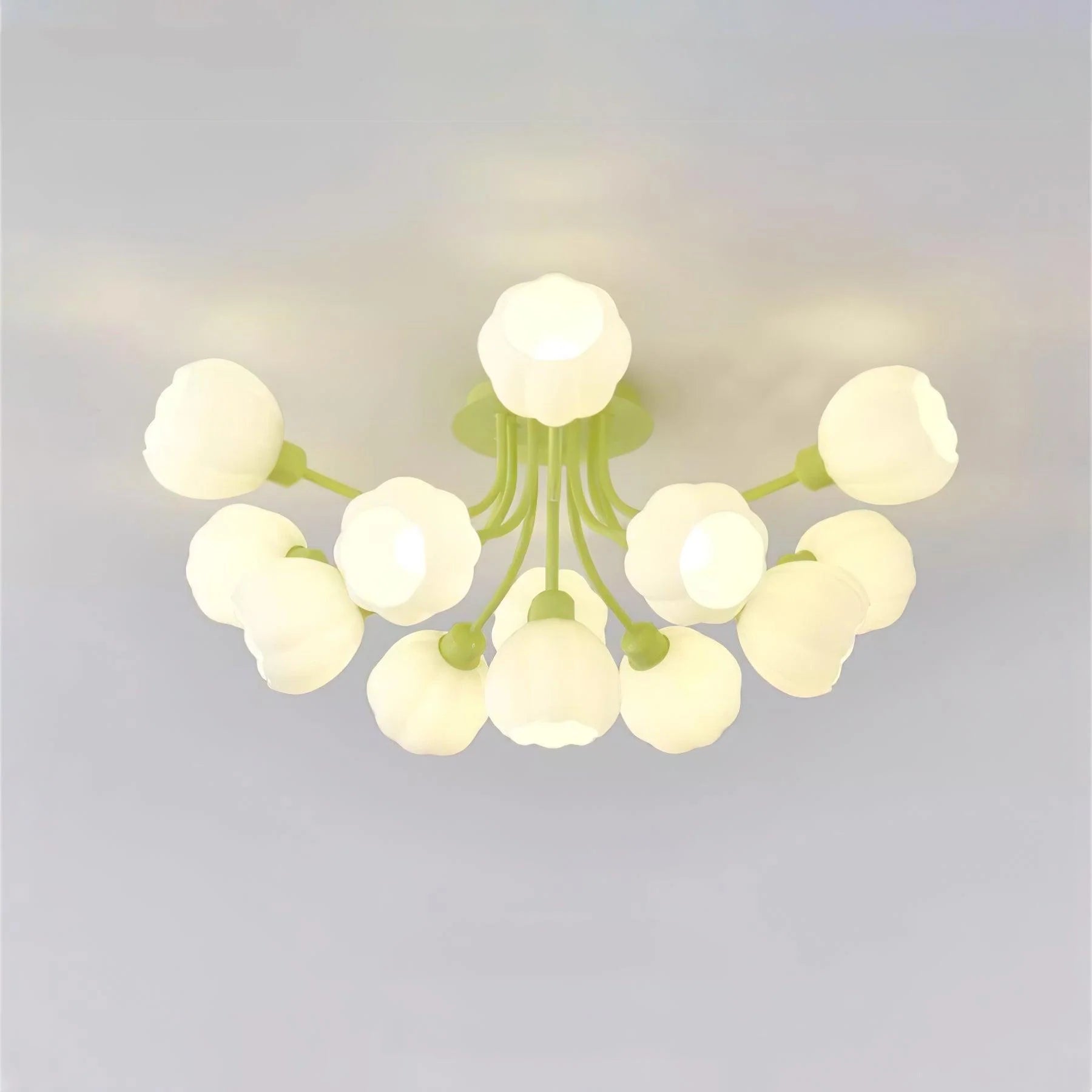 Pumpkin Matcha Ceiling Light - Modern LED Hanging Fixture for Bedroom, Living Room & Kitchen | Dimmable Soft Lighting for Cozy Home Decor