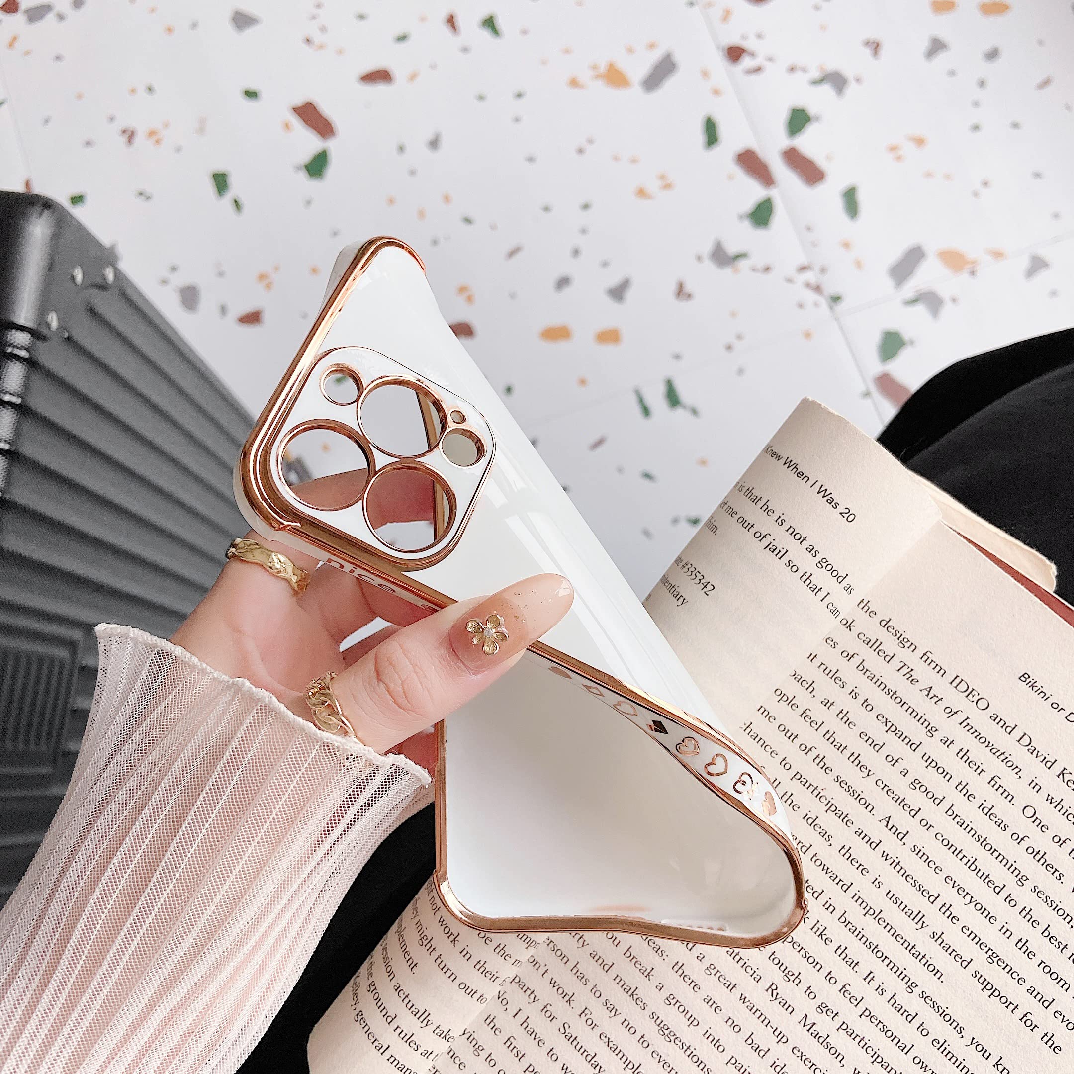Cute Pink Heart Soft Silicone Phone Case for iPhone 13 Pro Max 6.7