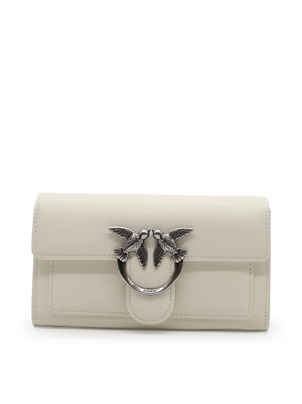 Pinko Women's Love ONE Wallet in C Vitello SETA Leather - Stylish Crossbody Bag for Everyday Use, Travel & Date Nights