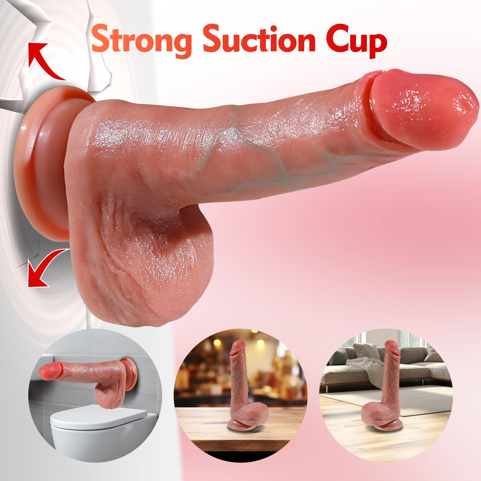 Premium Adjustable Leather Strap-On Harness Dildo for Couples - Realistic Adult Sex Toy with Soft Waist & Thigh Straps for Lesbian, Gay & Straight Couples - Perfect for Vaginal, Anal Play & Pegging - Great for Role Play & Spicing Up Your Sex Life