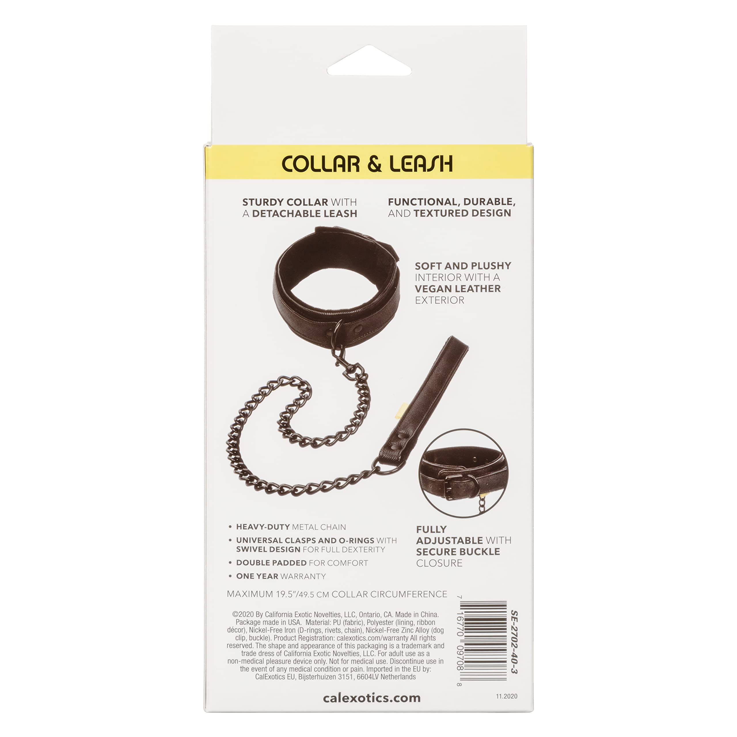 CalExotics Boundless Collar with Leash - Adjustable Pet Necklace for Dogs & Cats - Perfect for Training, Walks & Playtime