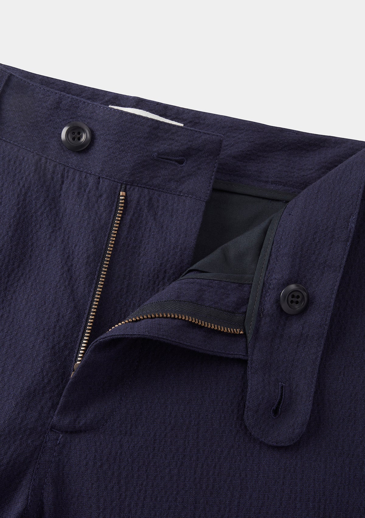 Men's Navy Seersucker Casual Pants - Lightweight Summer Trousers for Business Casual & Outdoor Activities