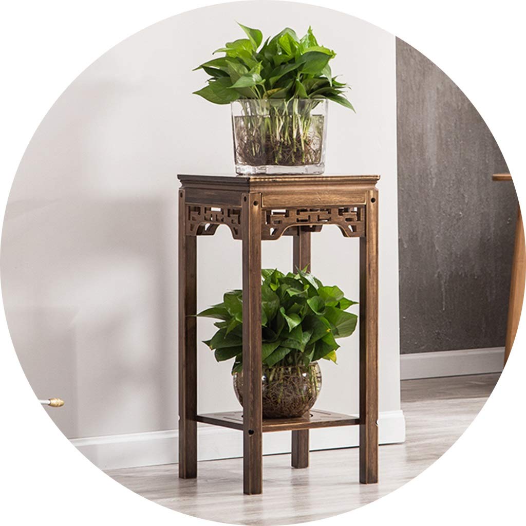 YCDJCS Multi-Tier Flower Stand - Indoor Plant Shelf for Bonsai, Green Plants, Home Decor in Living Room, Bedroom, Balcony (38x61cm, Brown) | Perfect for Small Space Gardening & Stylish Home Organization