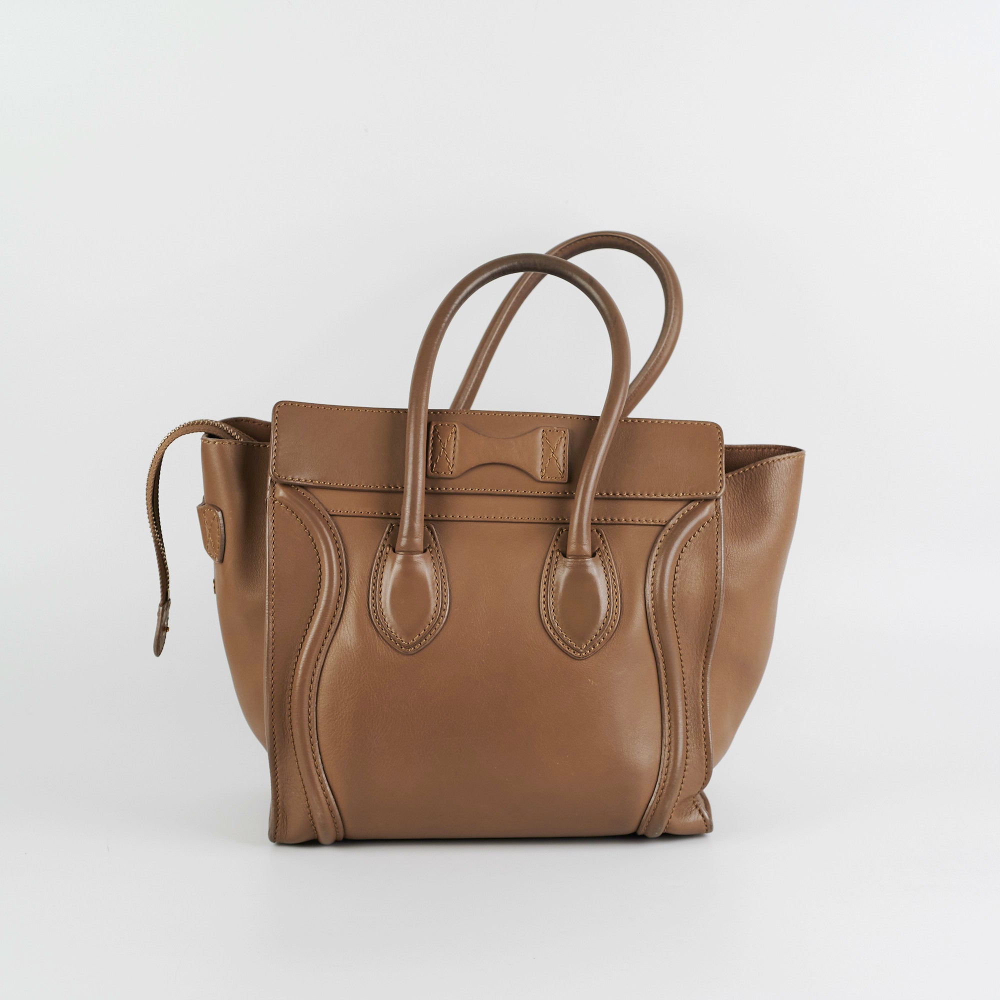 Celine Micro Luggage Taupe Tote Bag - Premium Leather Handbag for Women | Perfect for Work, Travel & Everyday Use