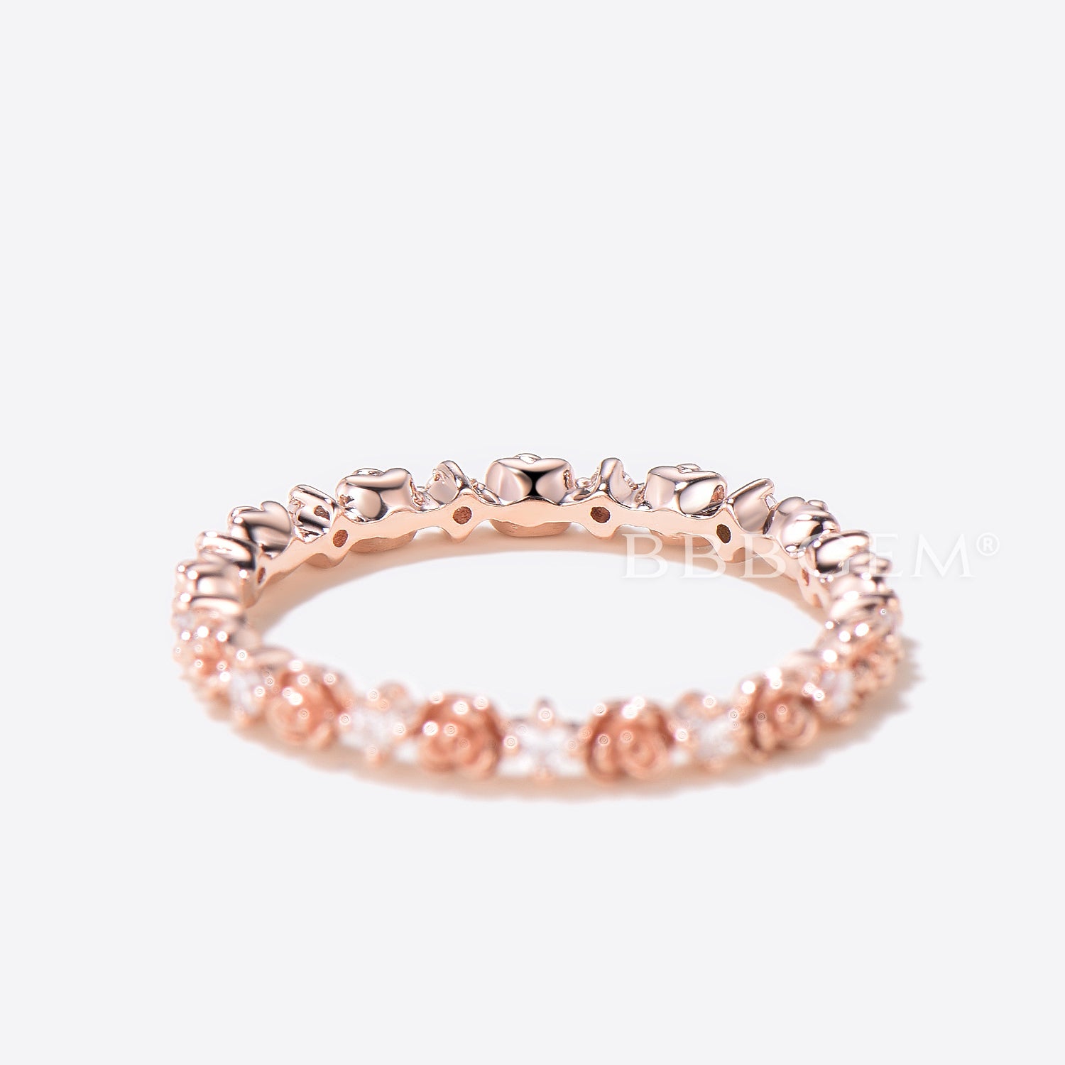 Natural Round Diamond Flower Wedding Band - Full Eternity Ring for Women | Perfect for Bridal, Anniversary, and Special Occasion Jewelry Gifts