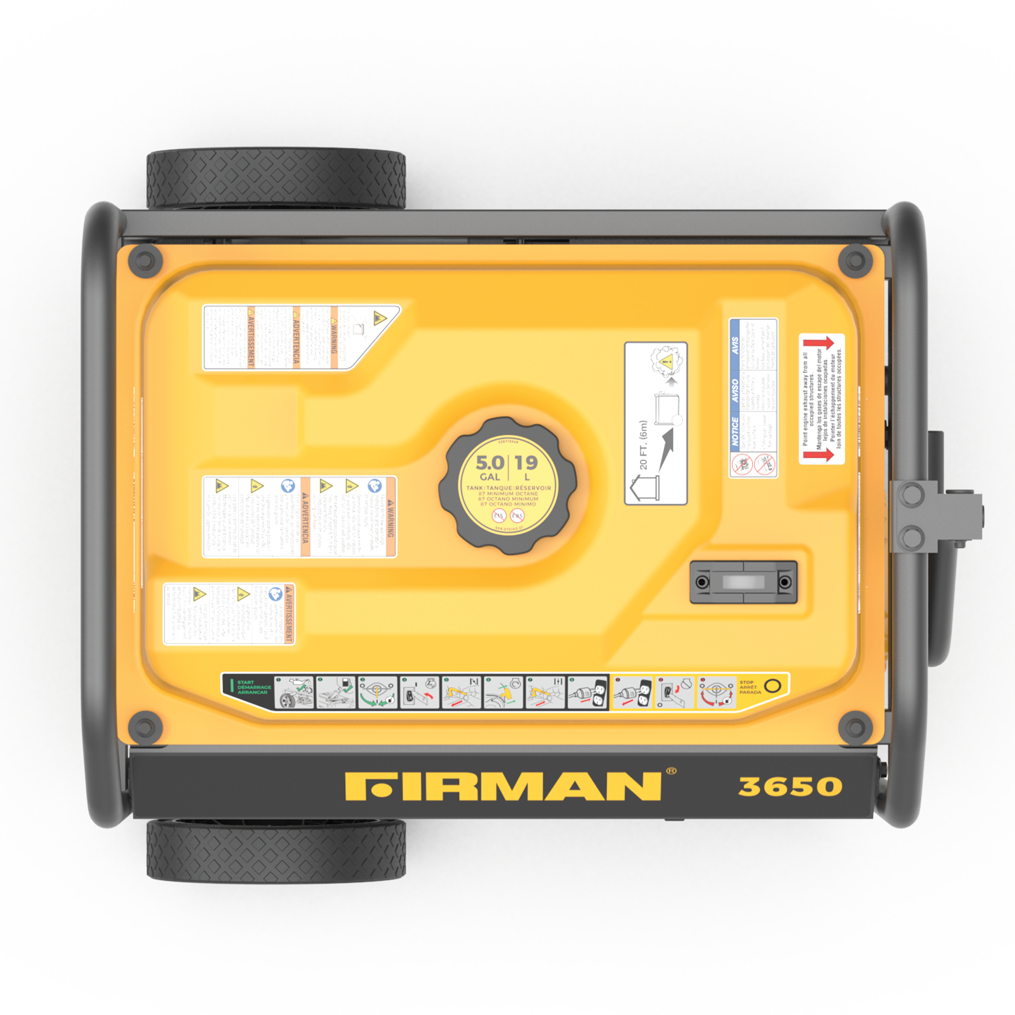 4550W Portable Gas Generator with Recoil Start - 120V Power Supply for Camping, Emergencies & Outdoor Activities