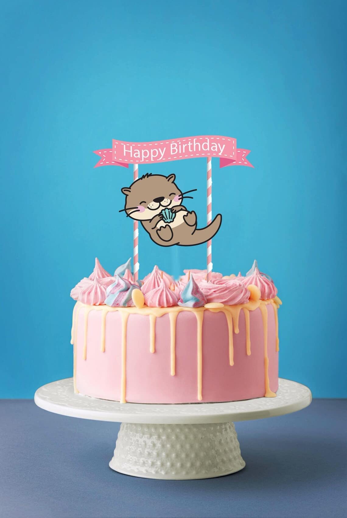 Adorable Otter Cake Topper for Kids Birthday Parties | Cute Sea Otter Themed Party Supplies & Decorations | Perfect for Ocean-Themed Celebrations, Baby Showers, and Animal Lover Events