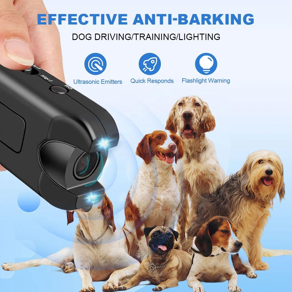 2024 Ultrasonic Dog Repeller - Bark Deterrent Device for Home & Yard Protection