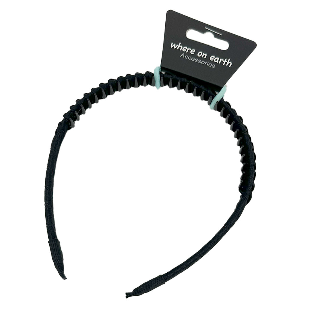 Black Wrapped Teeth Hairband for Women - Stylish Hair Accessory for Workouts, Yoga, and Everyday Use
