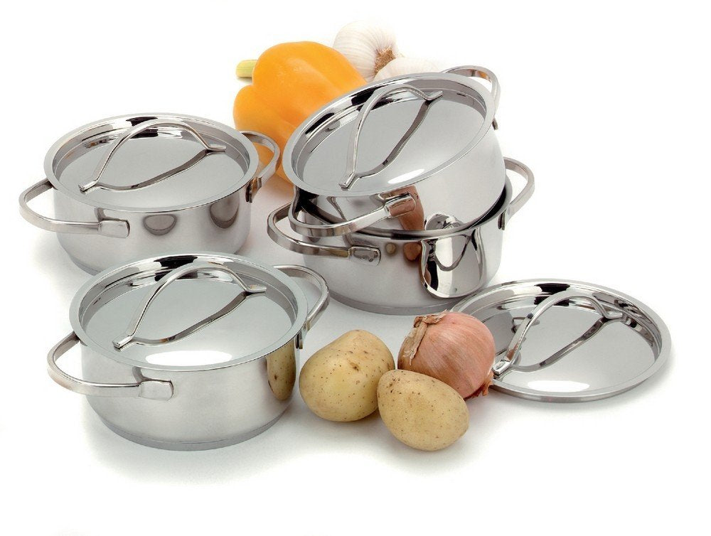 Demeyere Resto 4-Piece Stainless Steel Mini Dutch Oven Set - Perfect for Small Batch Cooking, Baking, and Serving Dishes in Kitchens & Restaurants