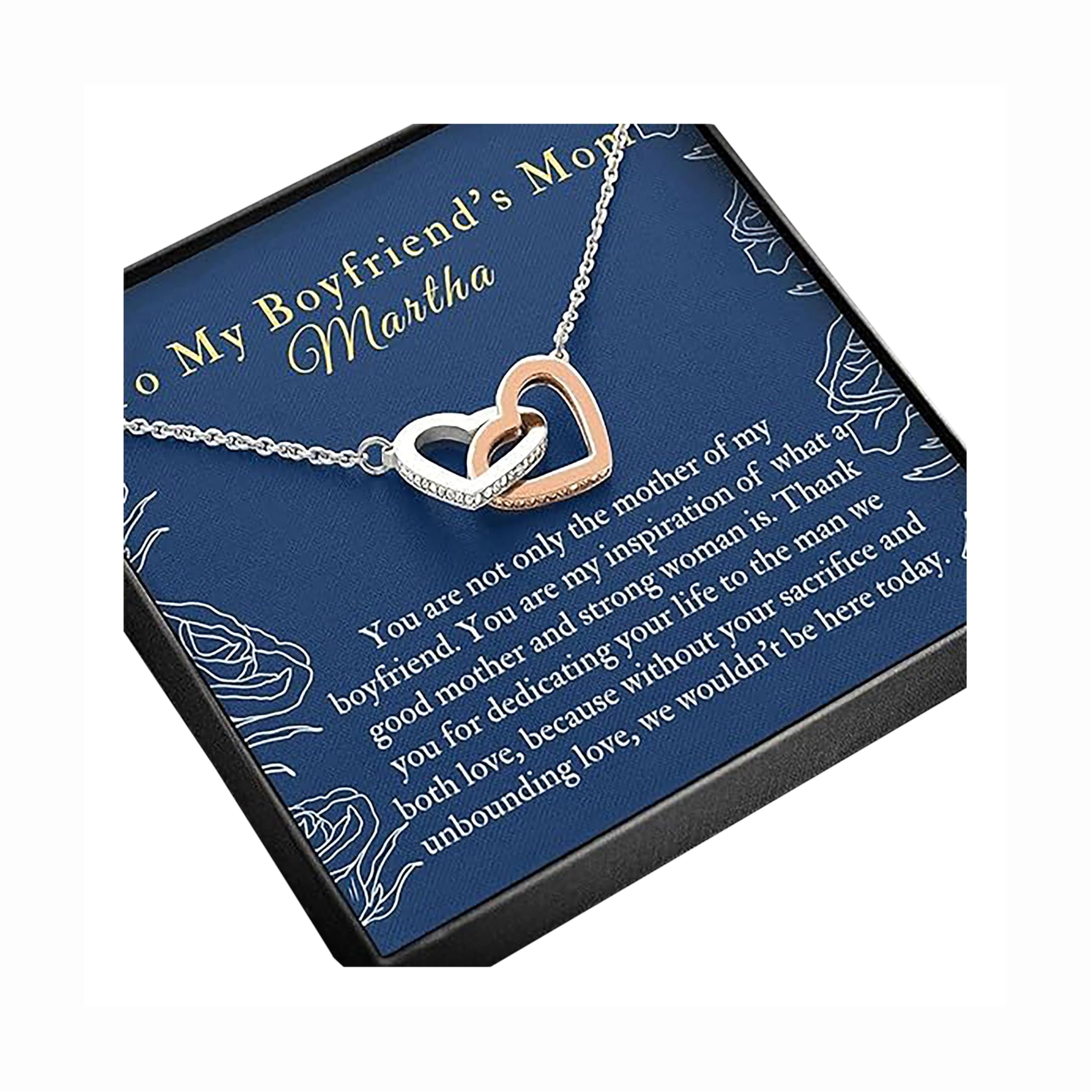 **Handmade Personalized Message Card Jewelry Necklace - Custom Size Gift for Boyfriend's Mom, Mother's Day, Birthday - Perfect for Special Occasions & Heartfelt Surprises**