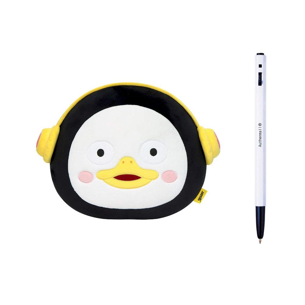 Pengsoo Plush Face Cushion 40cm - Soft Korean Character Pillow with Free Ballpoint Pen - Perfect for Office, Home Decor, and Anime Lover Gifts