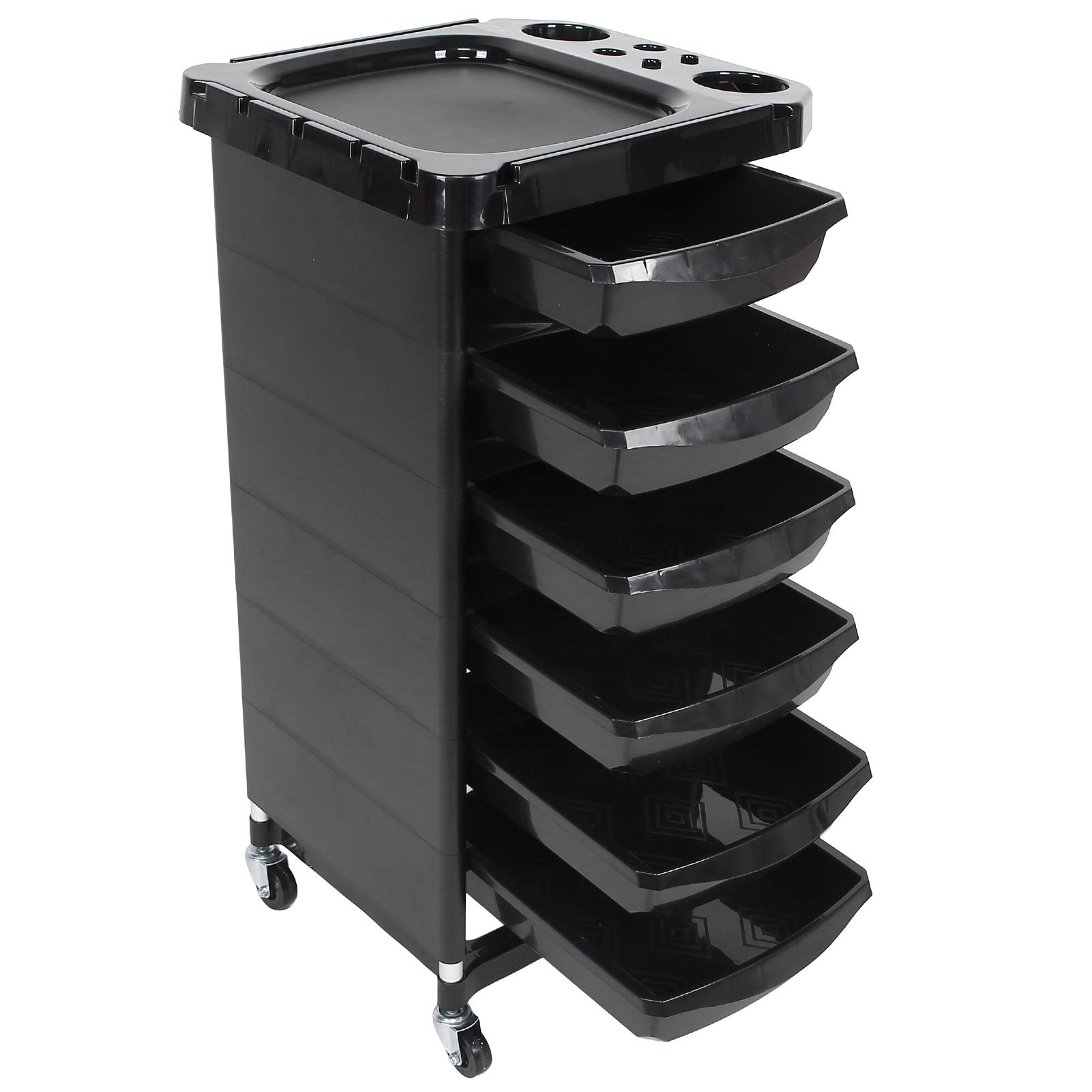 EVTSCAN 5-Tier Rolling Hair Salon Cart - Portable Styling Trolley for Hairdressers & Barbers - Mobile Storage Organizer for Salon Tools, Scissors, Combs & Hair Products - Perfect for Salon, Home & Professional Use