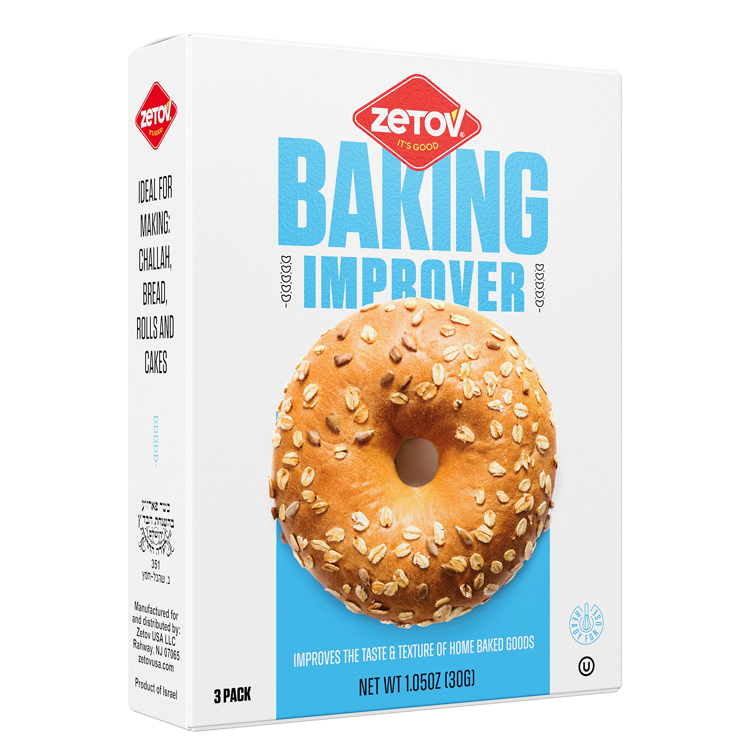 Zetov Bread Dough Conditioner & Improver - 0.35oz Dough Enhancer for Baking | Improves Taste & Texture of Homemade Bread, Cakes & Pastries | Kosher Certified | Perfect for Home Bakers & Artisan Bread Making